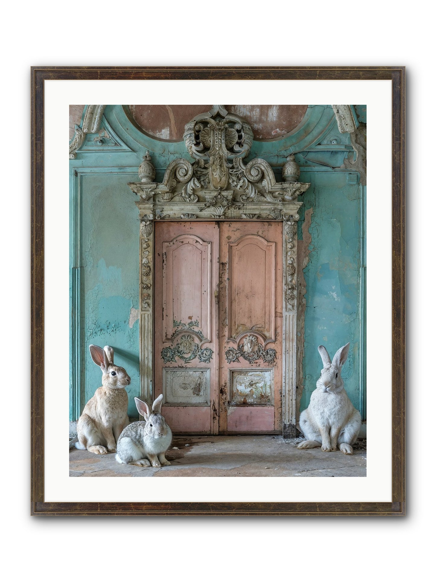Threshold To Cottontail's Paradise Framed Print - Slimwoods Black/Gold 24x30