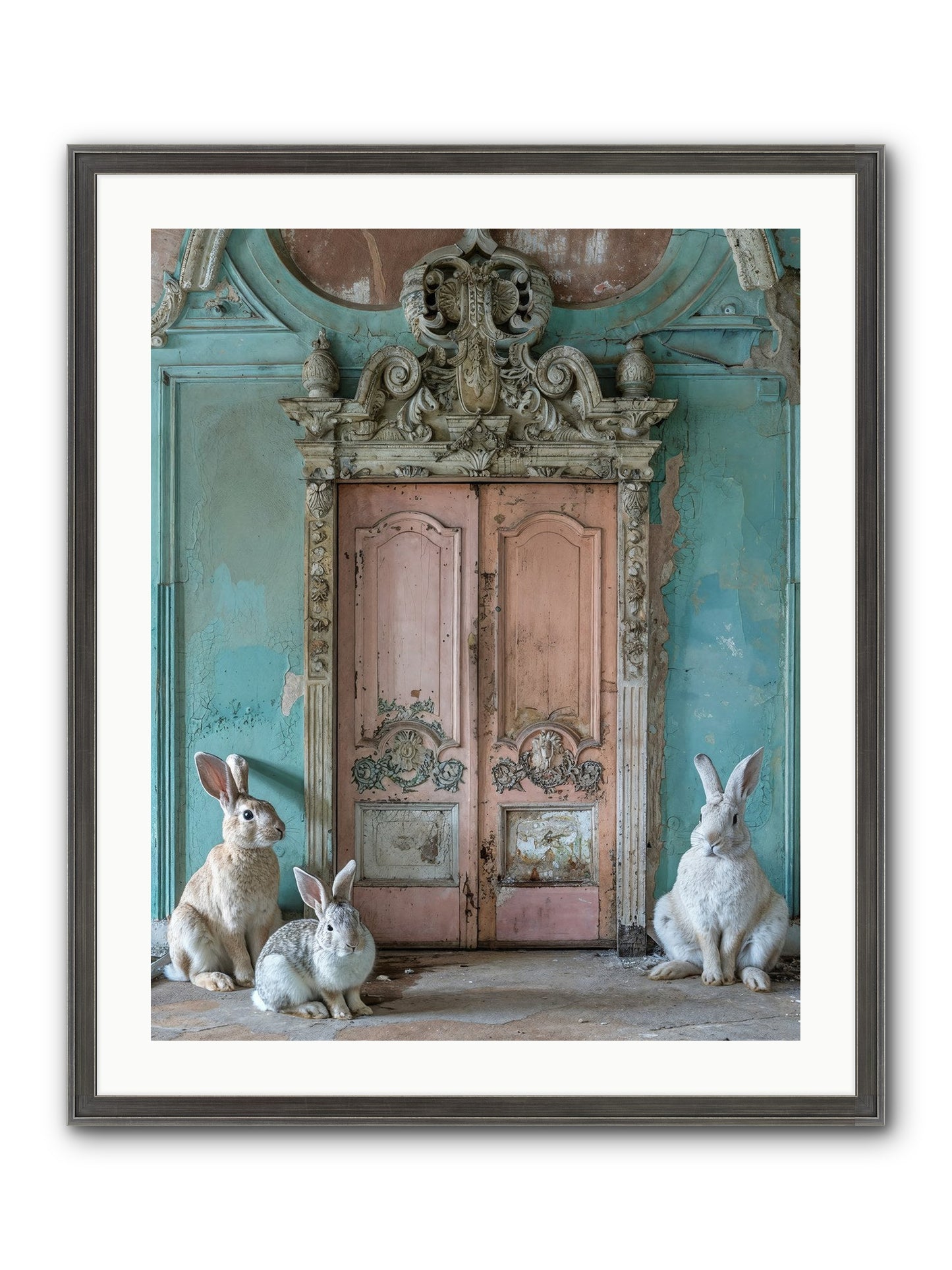 Threshold To Cottontail's Paradise Framed Print - Slimwoods Black/Silver 24x30
