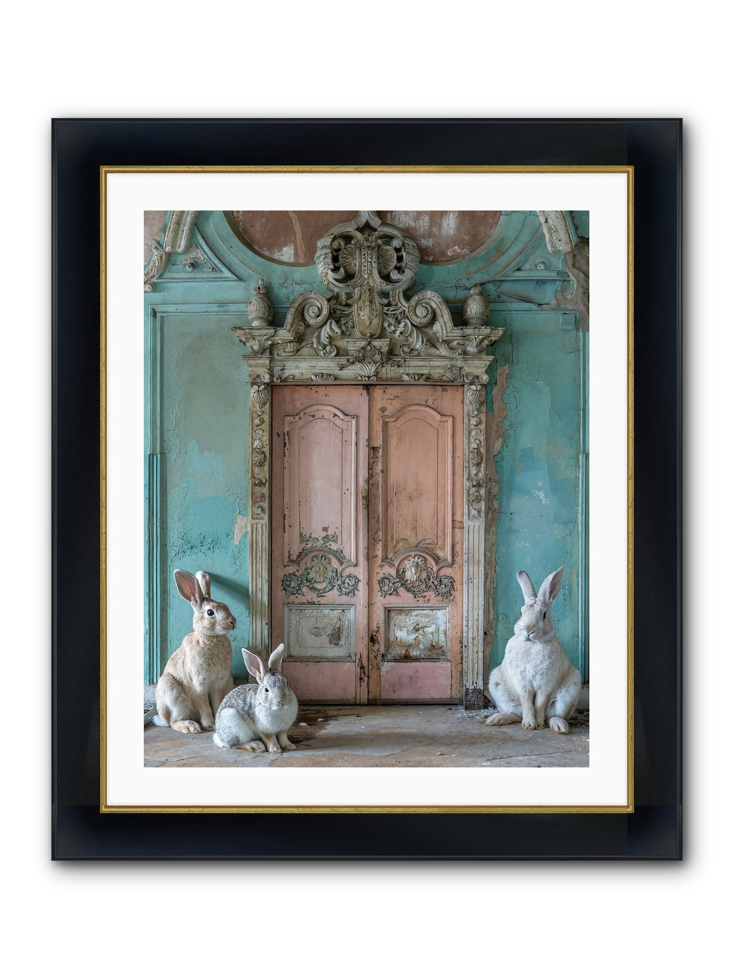 Threshold To Cottontail's Paradise Framed Print - Wide Black w/Gold 24x30