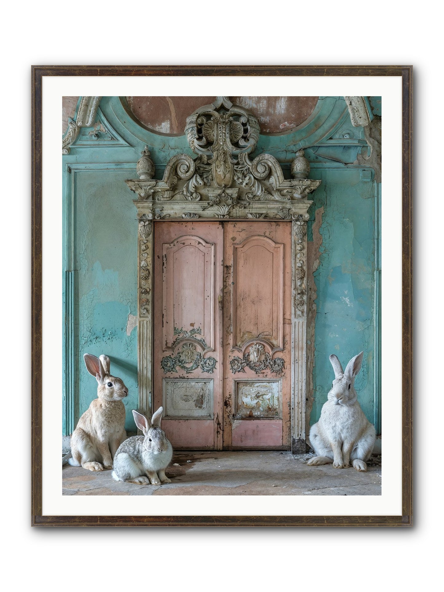 Threshold To Cottontail's Paradise Framed Print - Slimwoods Black/Gold 32x40