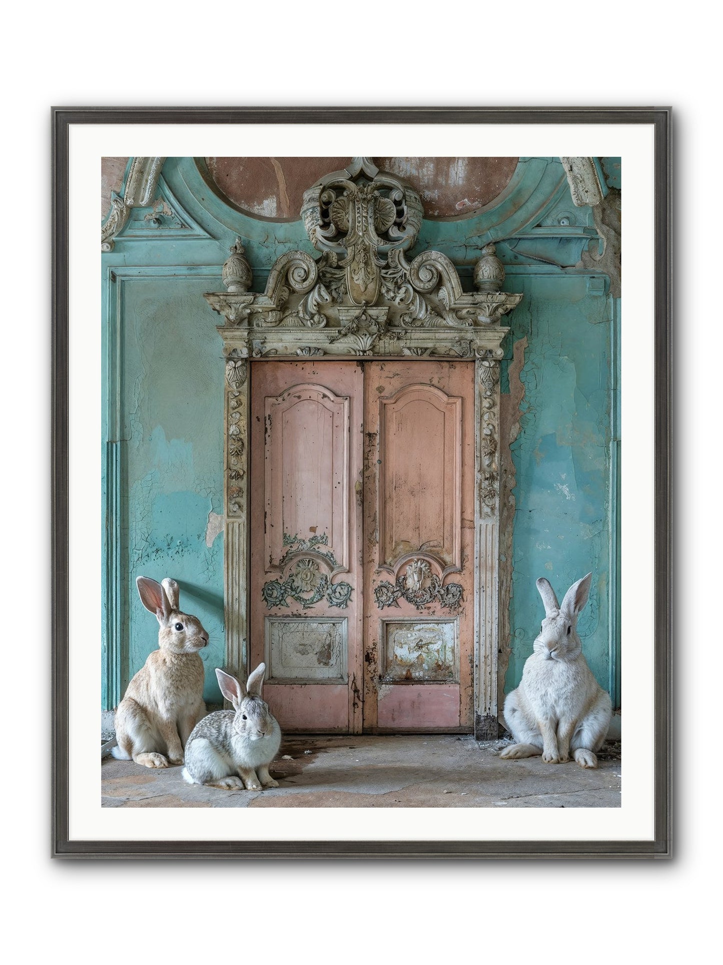 Threshold To Cottontail's Paradise Framed Print - Slimwoods Black/Silver 32x40
