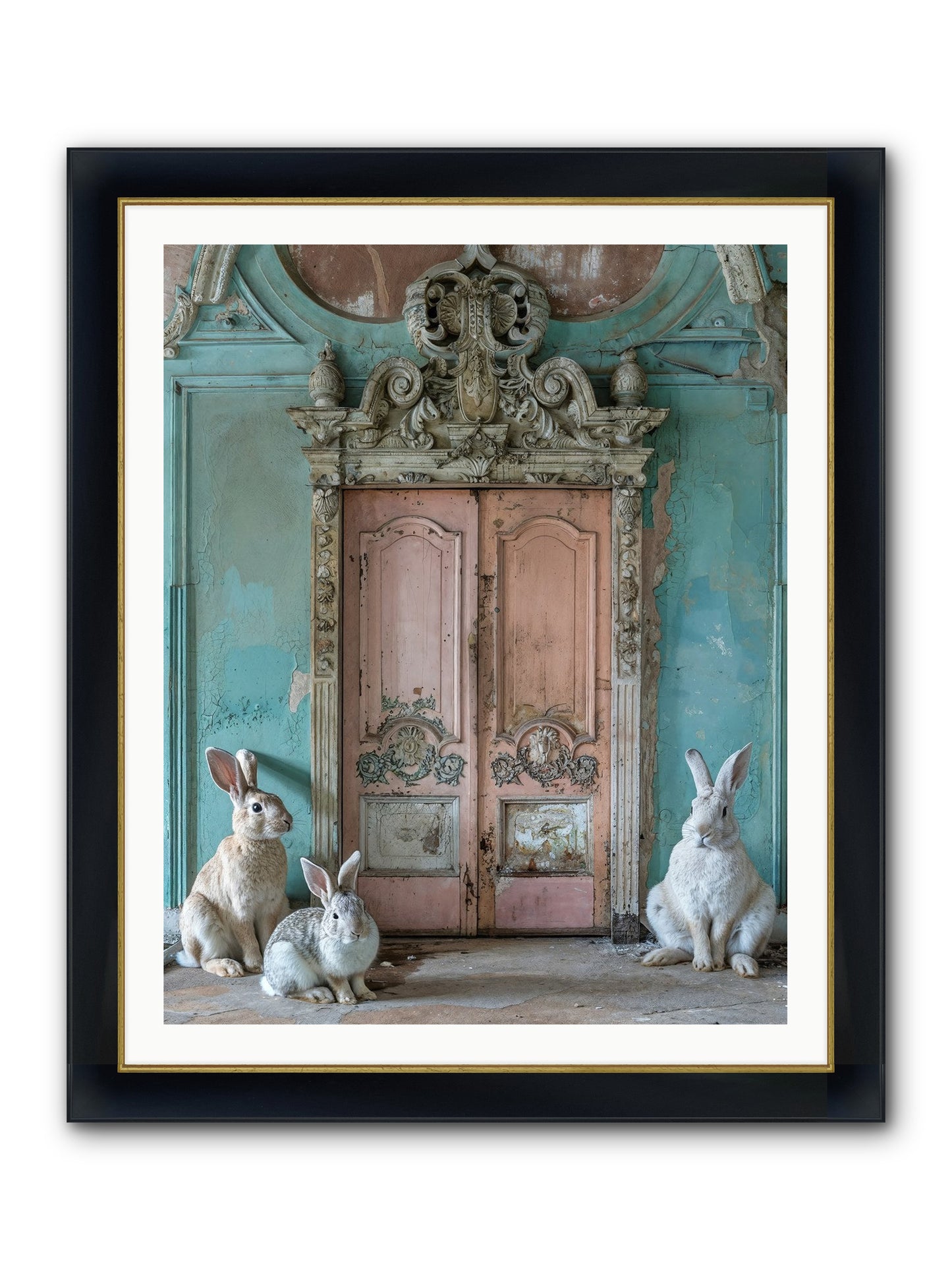 Threshold To Cottontail's Paradise Framed Print - Wide Black w/Gold 32x40