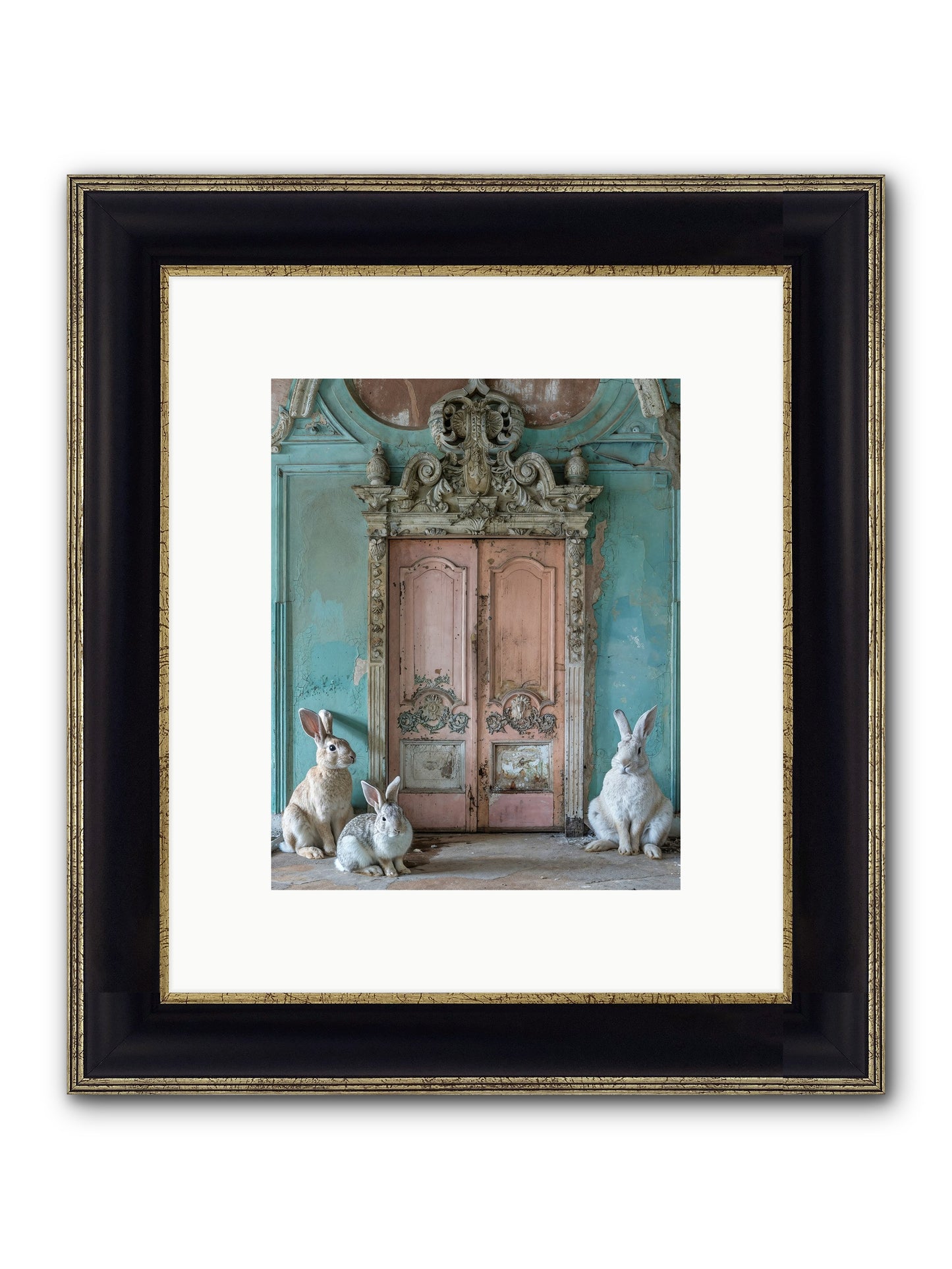 Threshold To Cottontail's Paradise Framed Print - Black & Gold 8x10