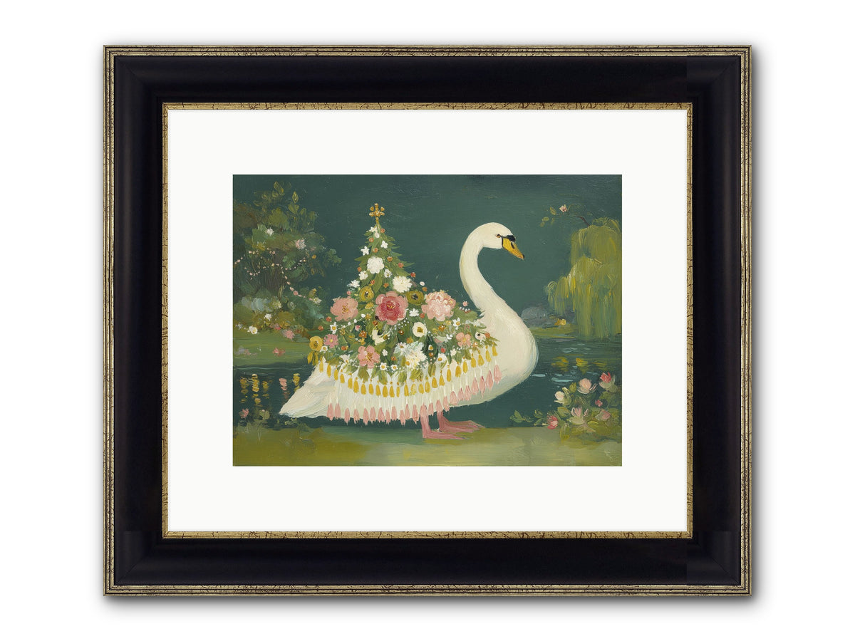 Through Glittering Waters Framed Print - Black & Gold 12x9