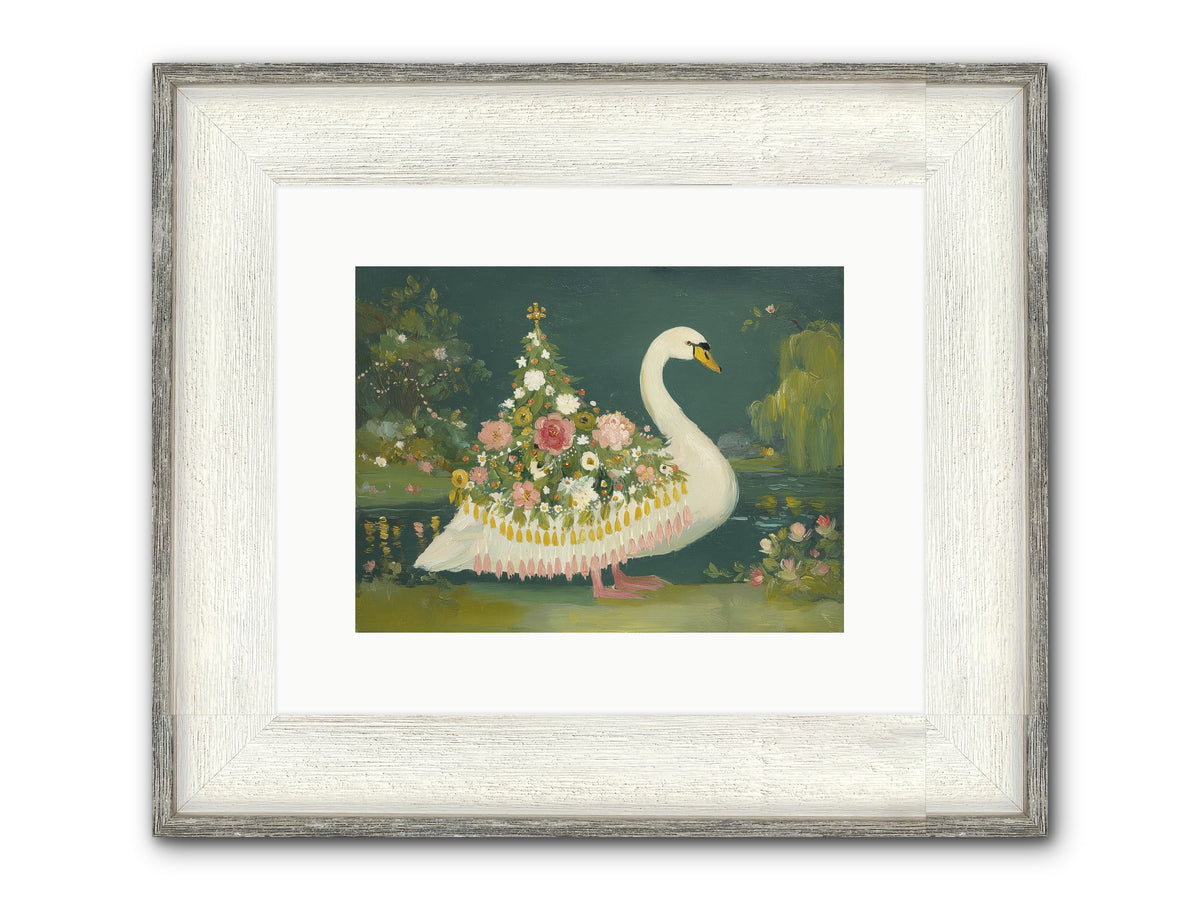 Through Glittering Waters Framed Print - Driftwood White 12x9