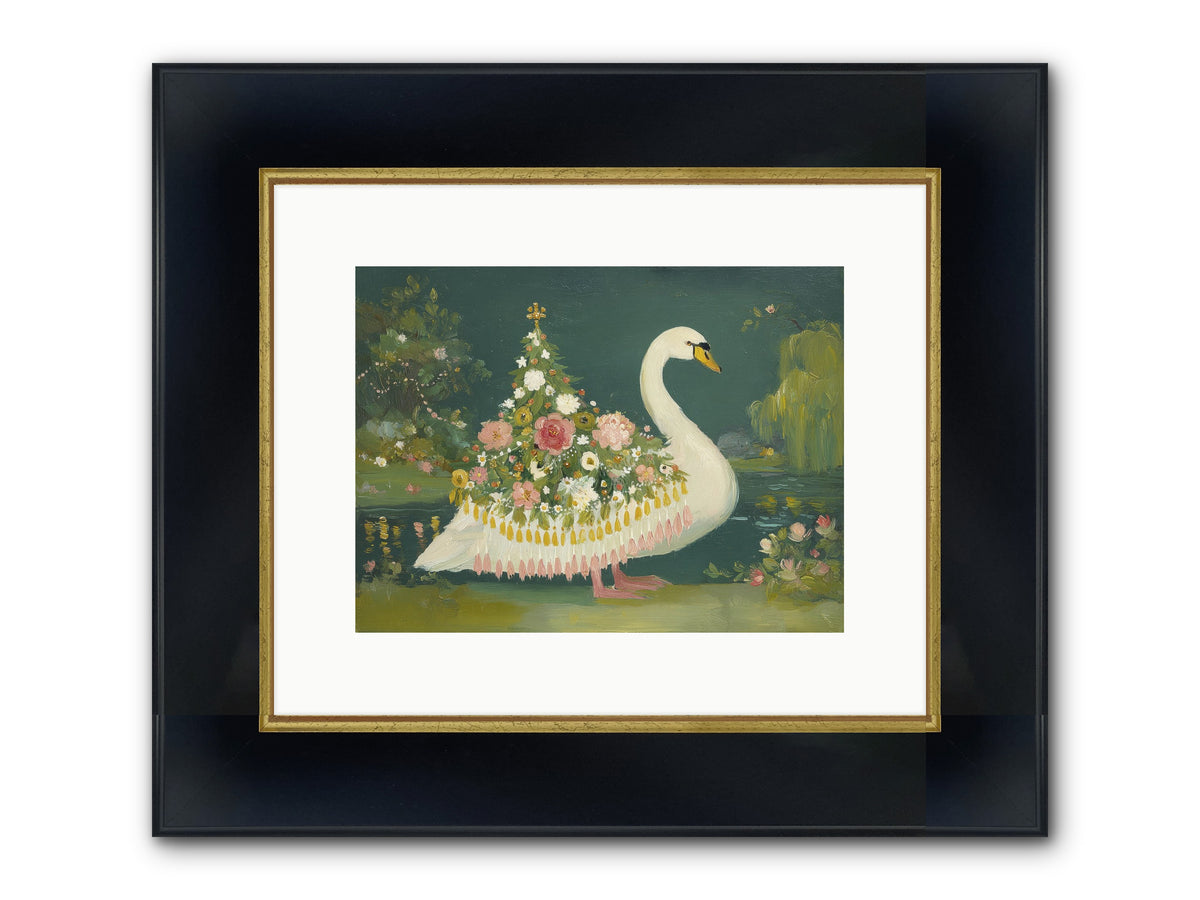 Through Glittering Waters Framed Print - Wide Black w/Gold 12x9