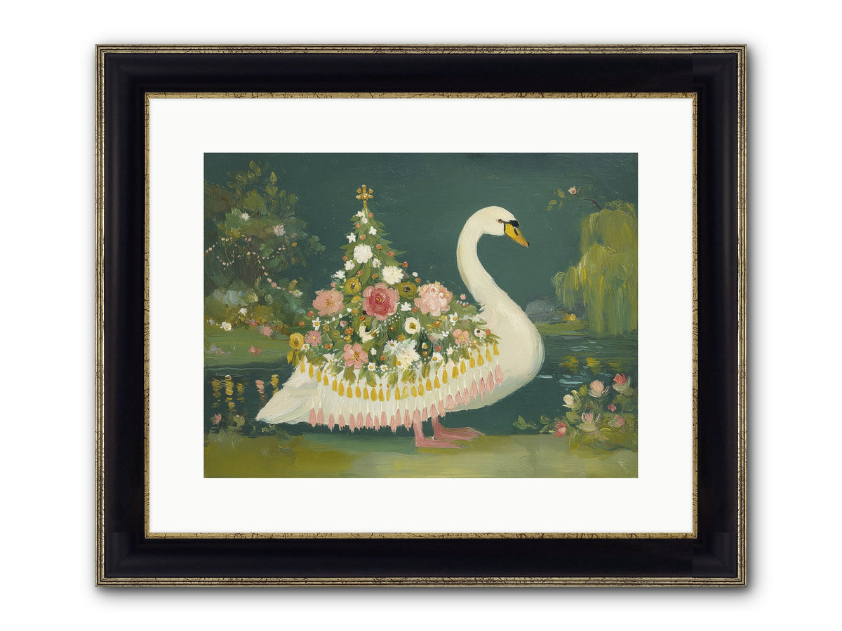 Through Glittering Waters Framed Print - Black & Gold 16x12