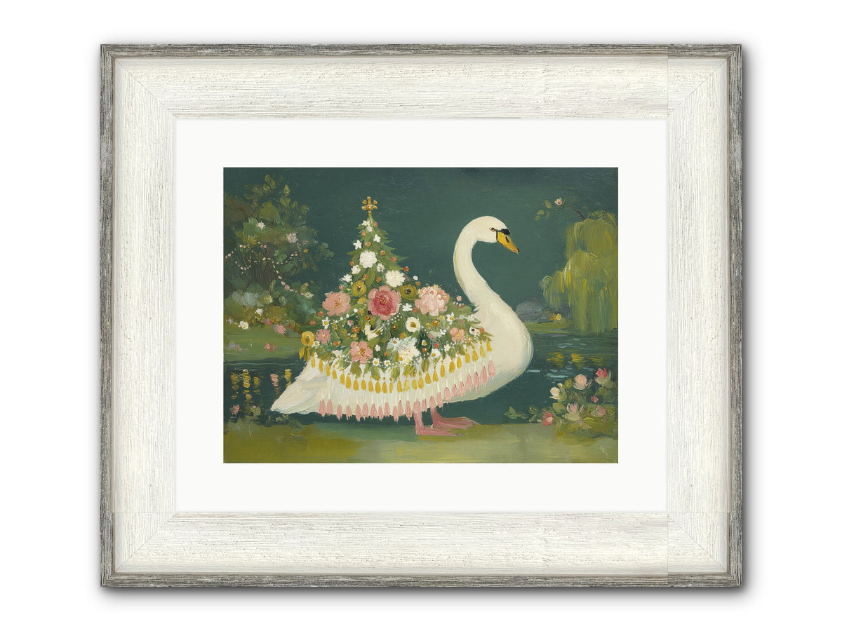 Through Glittering Waters Framed Print - Driftwood White 16x12