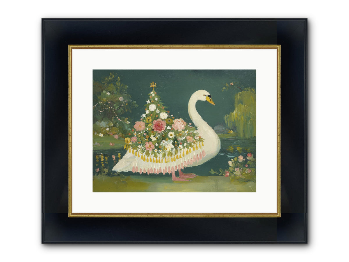 Through Glittering Waters Framed Print - Wide Black w/Gold 16x12