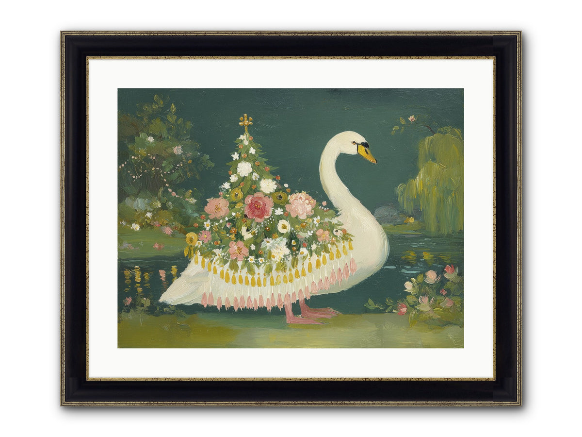 Through Glittering Waters Framed Print - Black & Gold 24x18