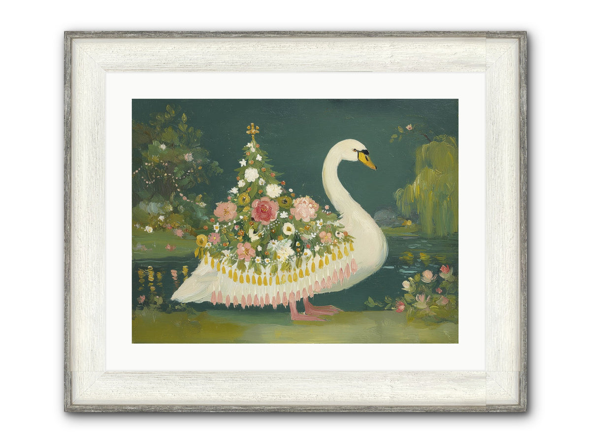 Through Glittering Waters Framed Print - Driftwood White 24x18