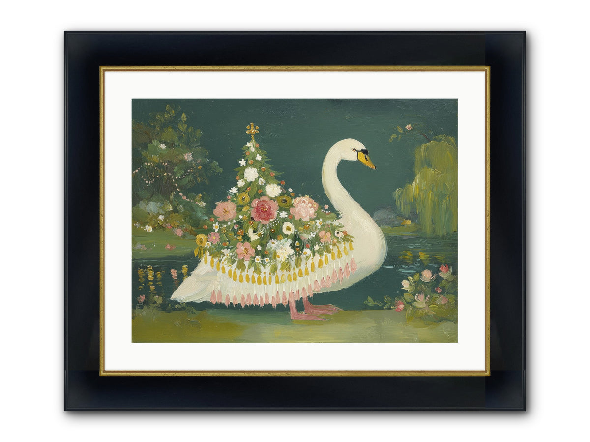 Through Glittering Waters Framed Print - Wide Black w/Gold 24x18