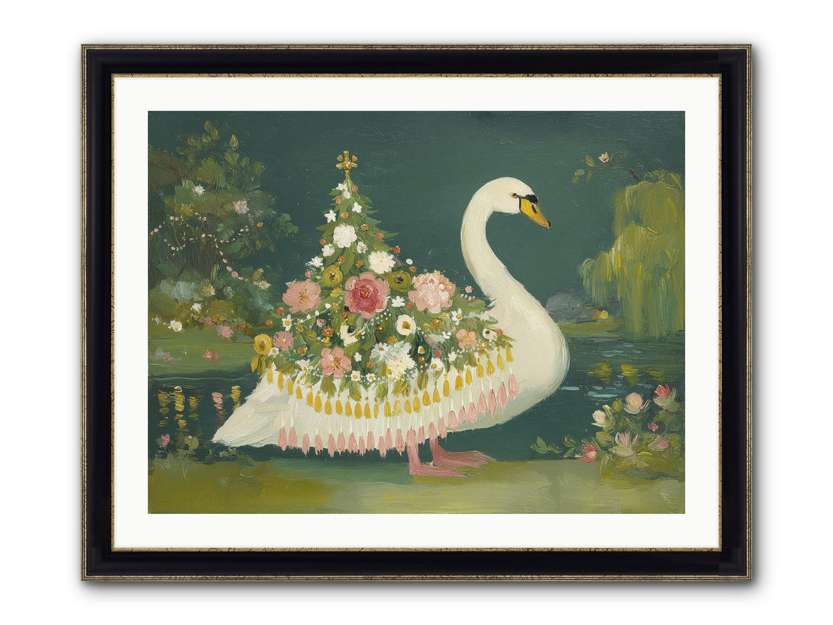Through Glittering Waters Framed Print - Black & Gold 32x24