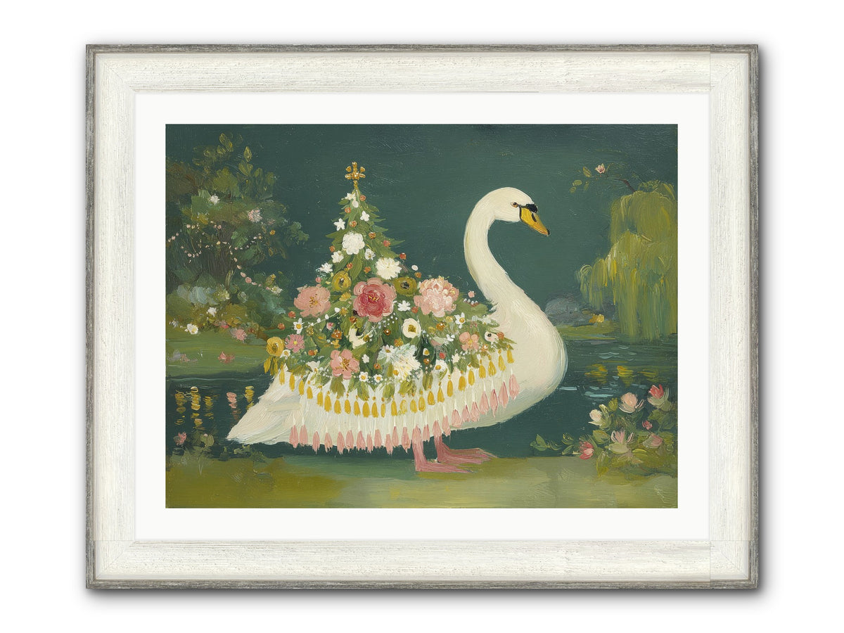 Through Glittering Waters Framed Print - Driftwood White 32x24