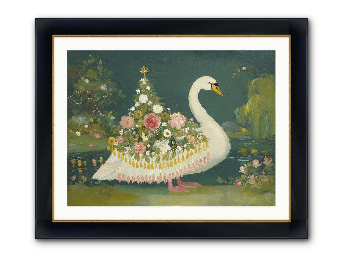 Through Glittering Waters Framed Print - Wide Black w/Gold 32x24