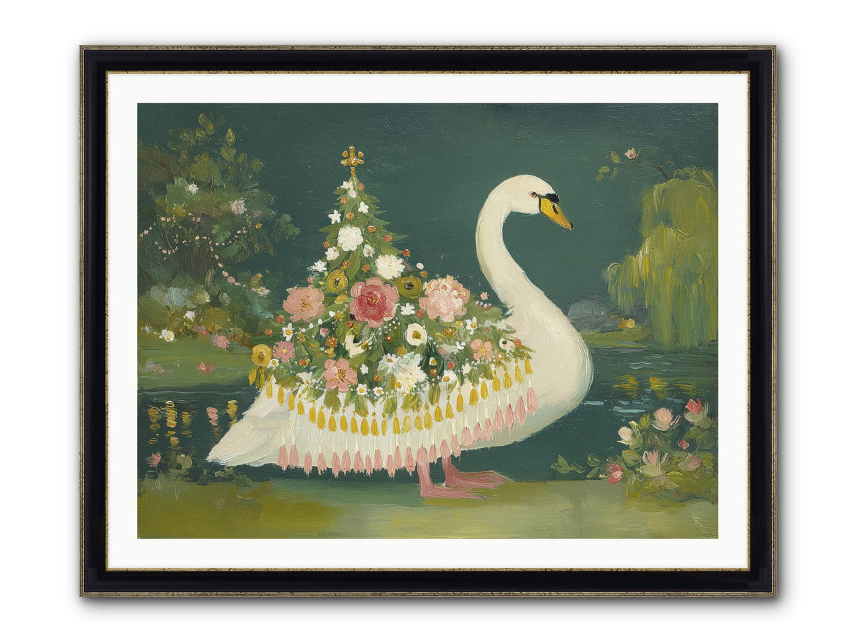 Through Glittering Waters Framed Print - Black & Gold 40x30