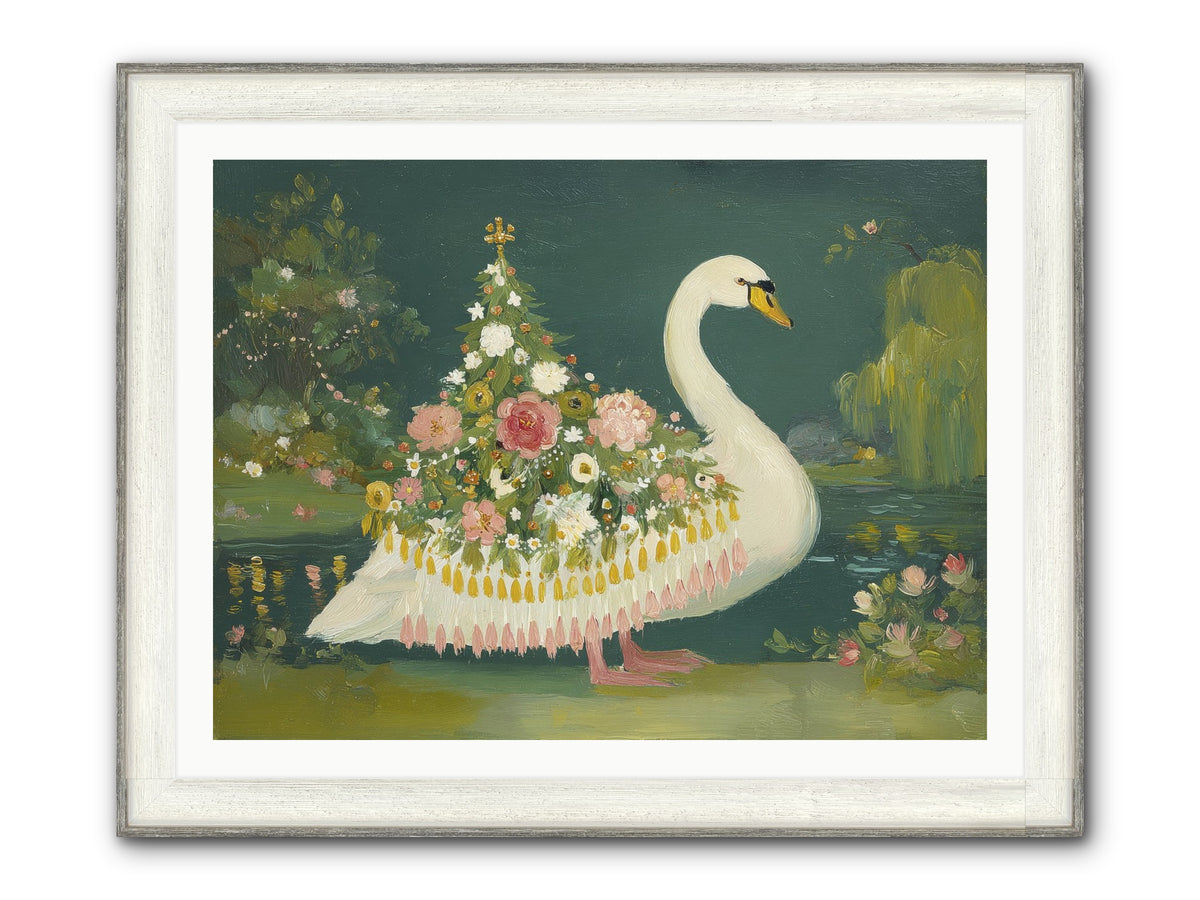 Through Glittering Waters Framed Print - Driftwood White 40x30