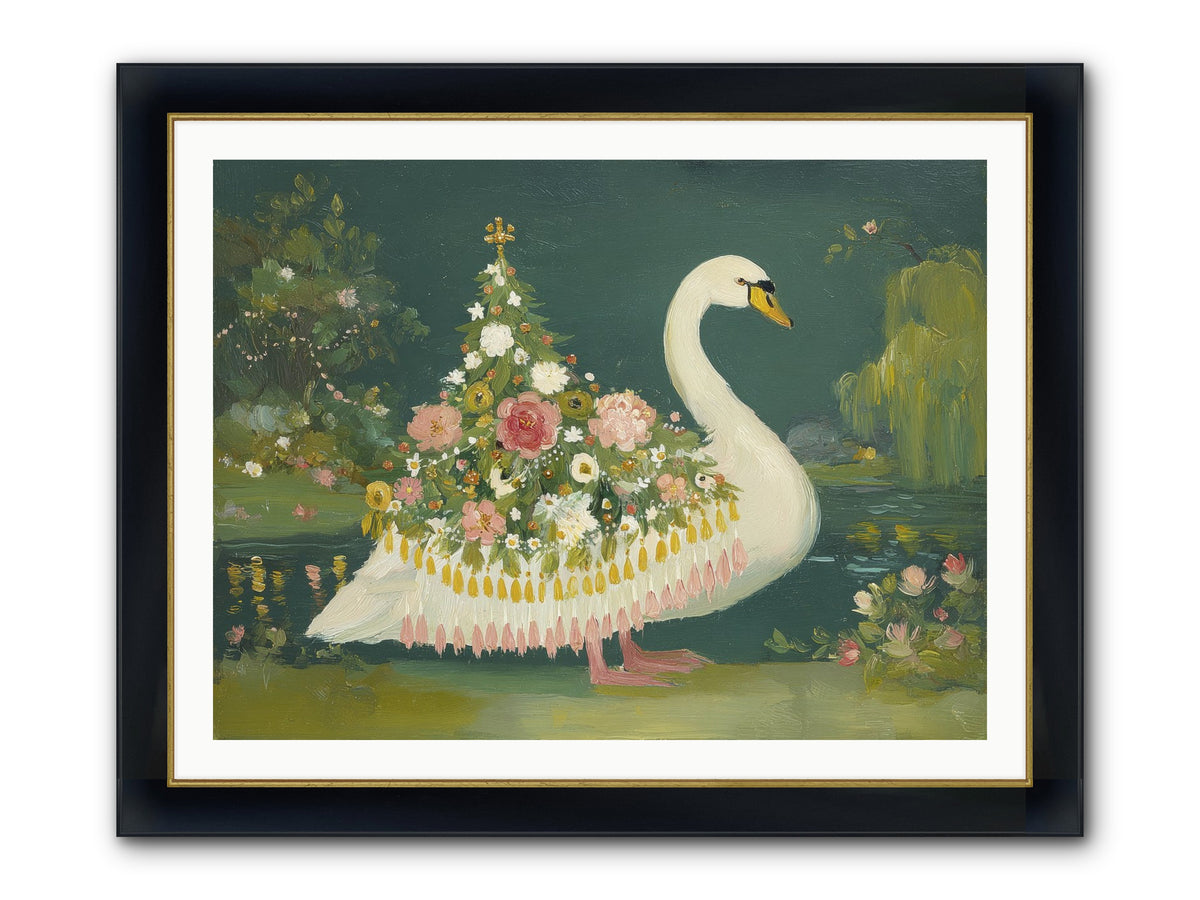 Through Glittering Waters Framed Print - Wide Black w/Gold 40x30