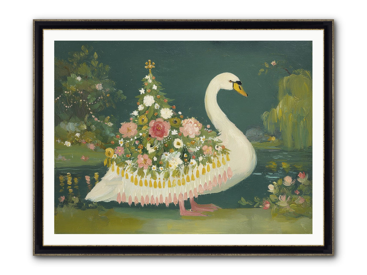 Through Glittering Waters Framed Print - Black & Gold 48x36