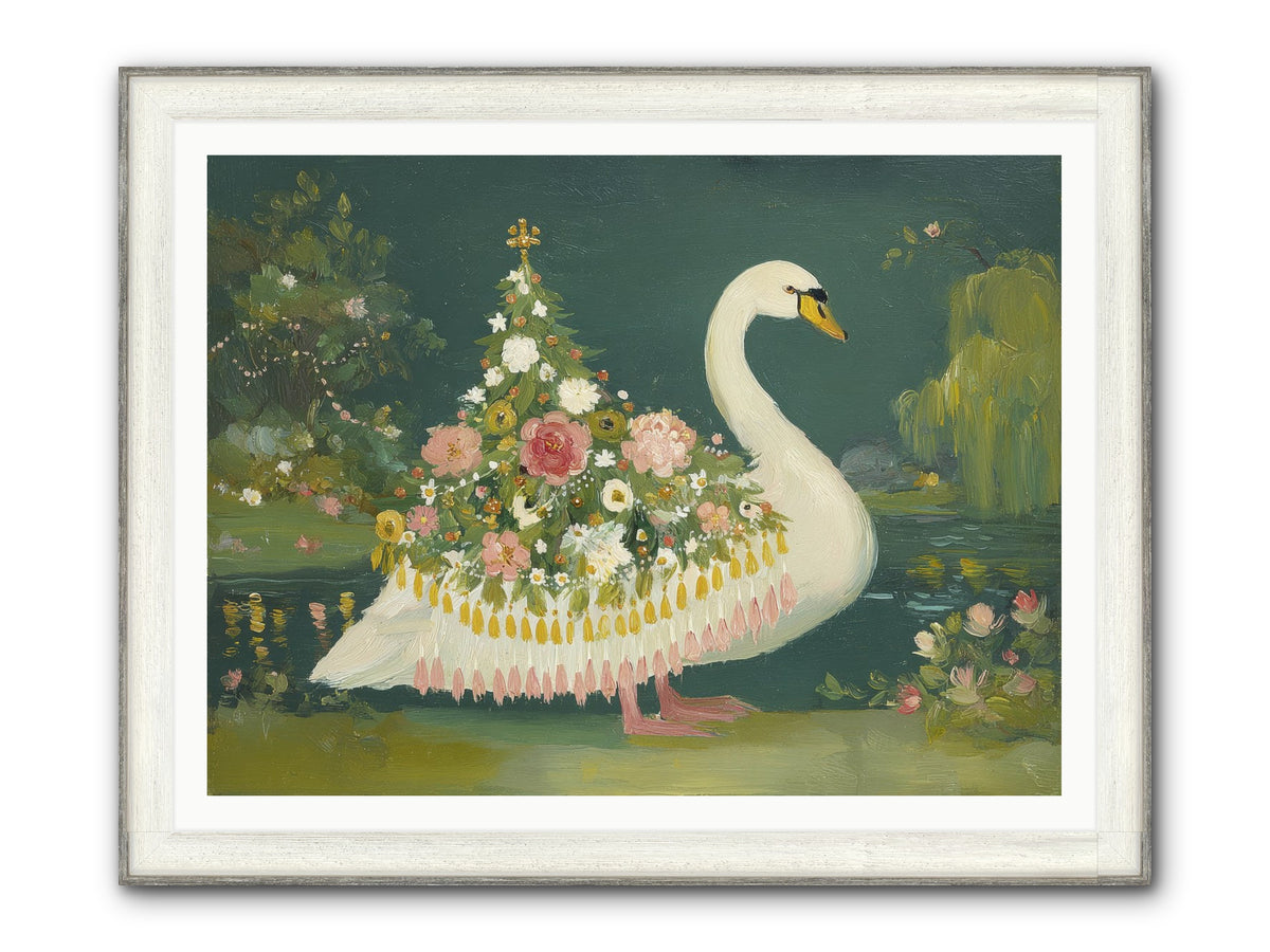 Through Glittering Waters Framed Print - Driftwood White 48x36