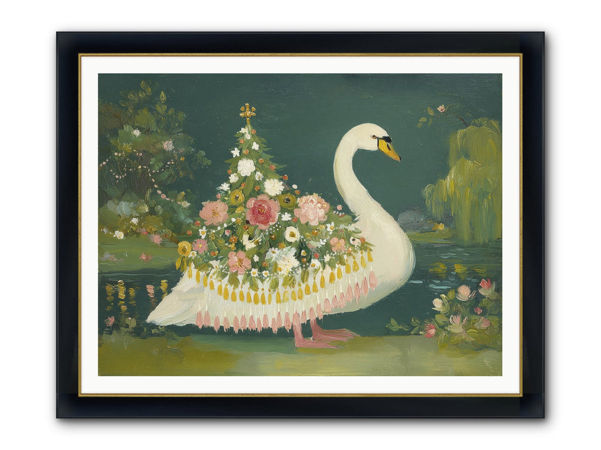 Through Glittering Waters Framed Print - Wide Black w/Gold 48x36