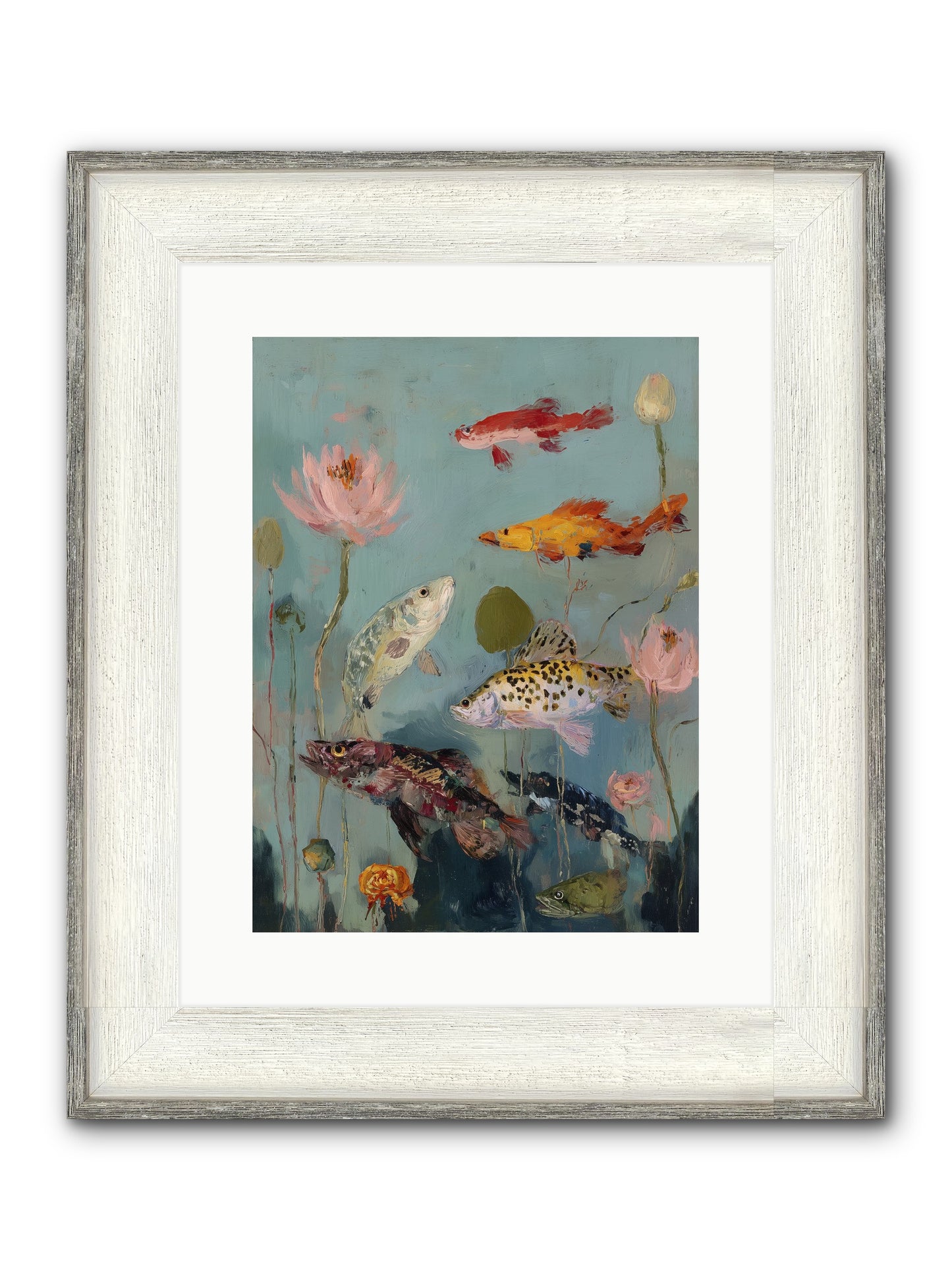 Through Liquid Heaven Framed Print - Driftwood White 12x16