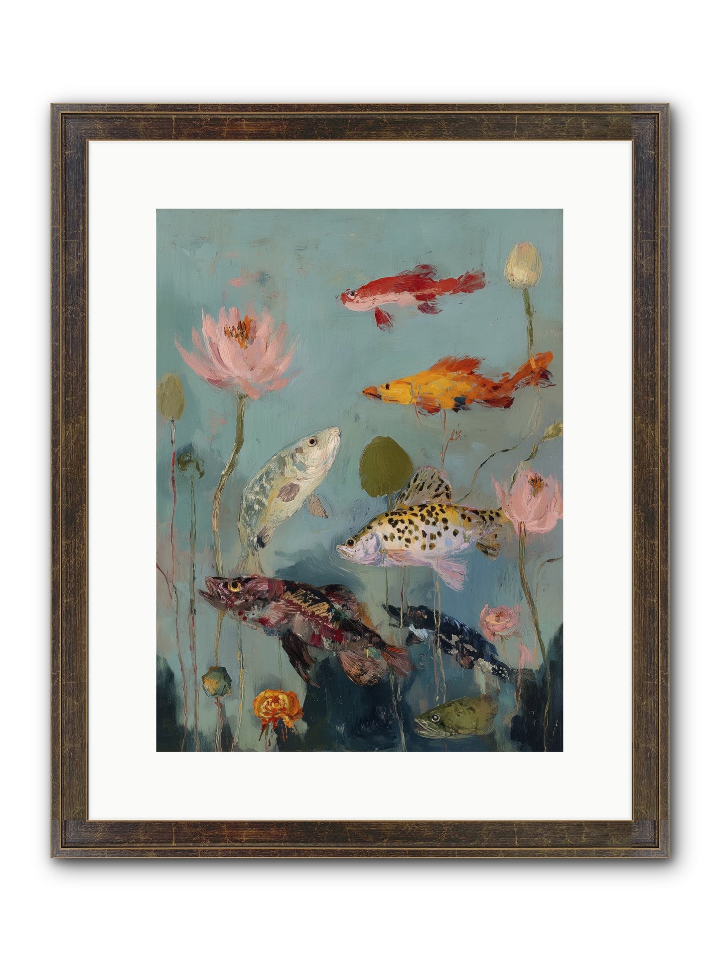 Through Liquid Heaven Framed Print - Slimwoods Black/Gold 12x16