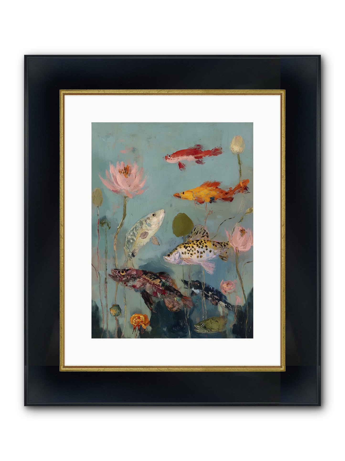 Through Liquid Heaven Framed Print - Wide Black w/Gold 12x16