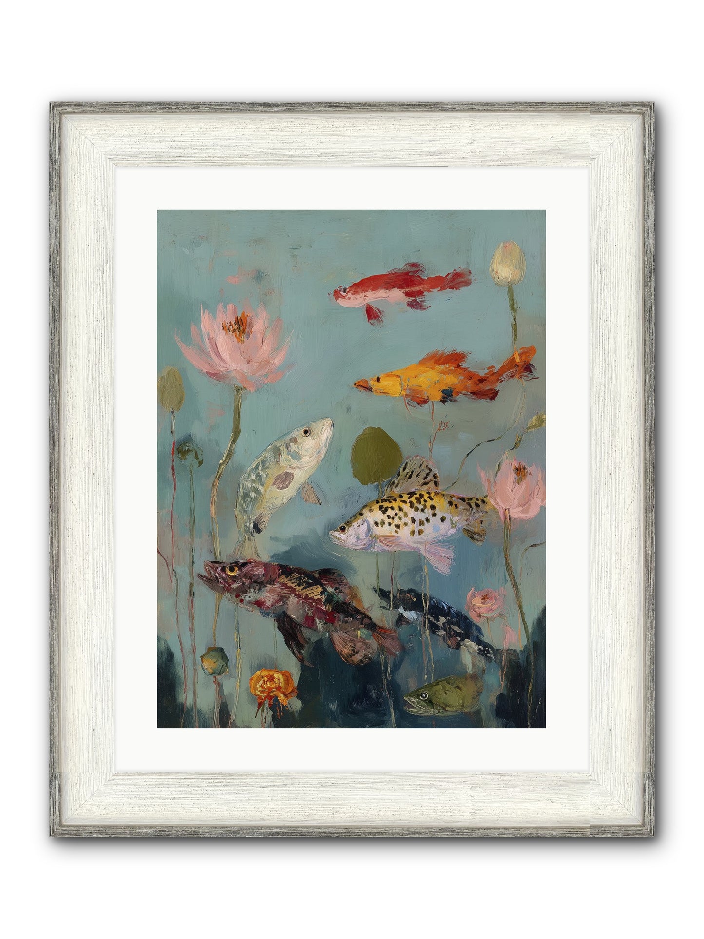 Through Liquid Heaven Framed Print - Driftwood White 18x24