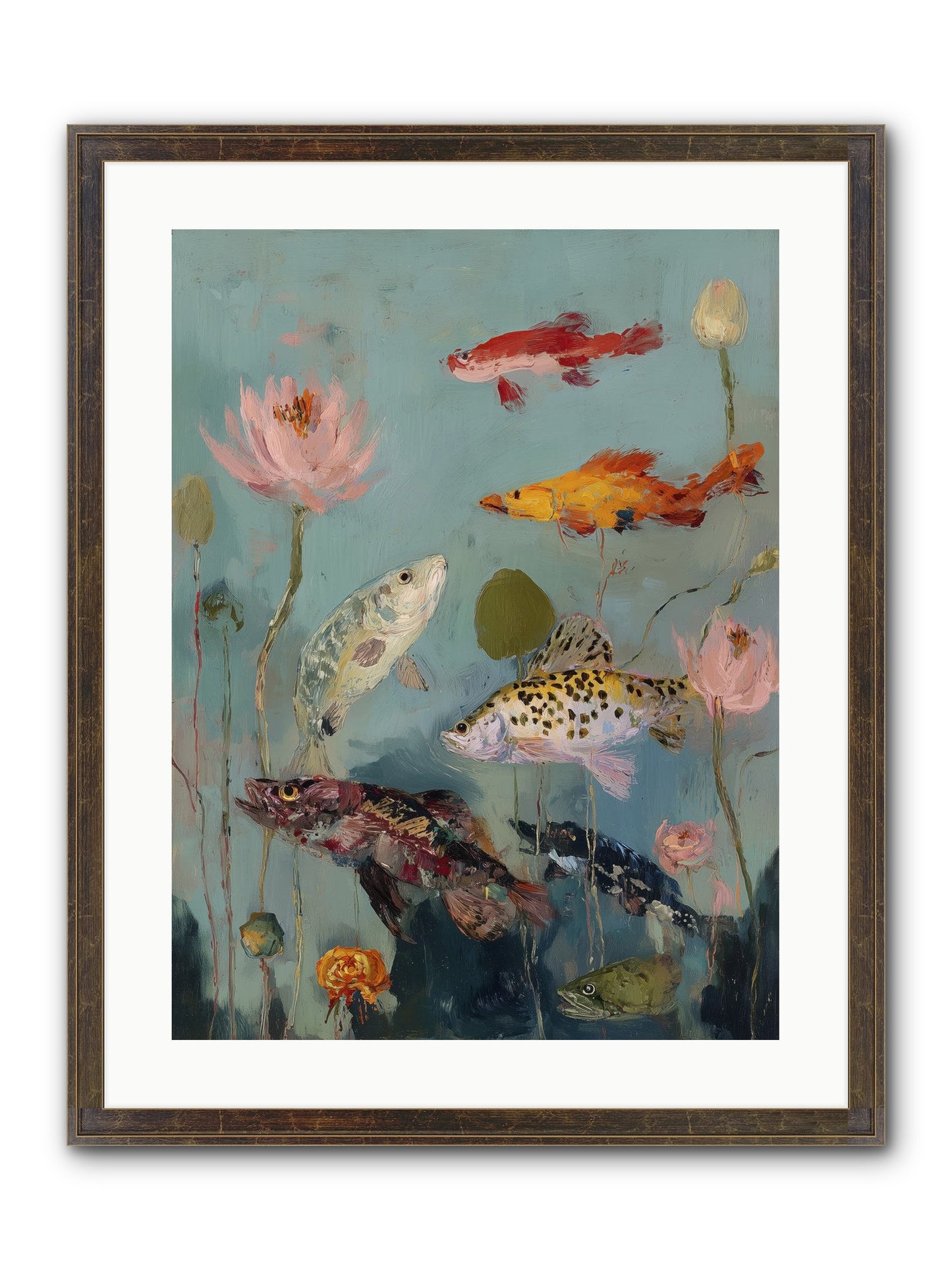 Through Liquid Heaven Framed Print - Slimwoods Black/Gold 18x24
