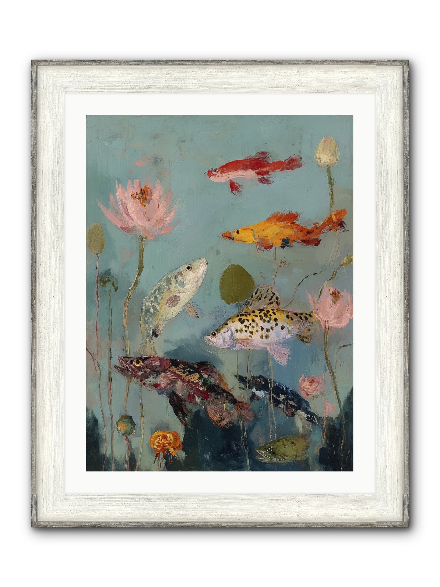 Through Liquid Heaven Framed Print - Driftwood White 24x32