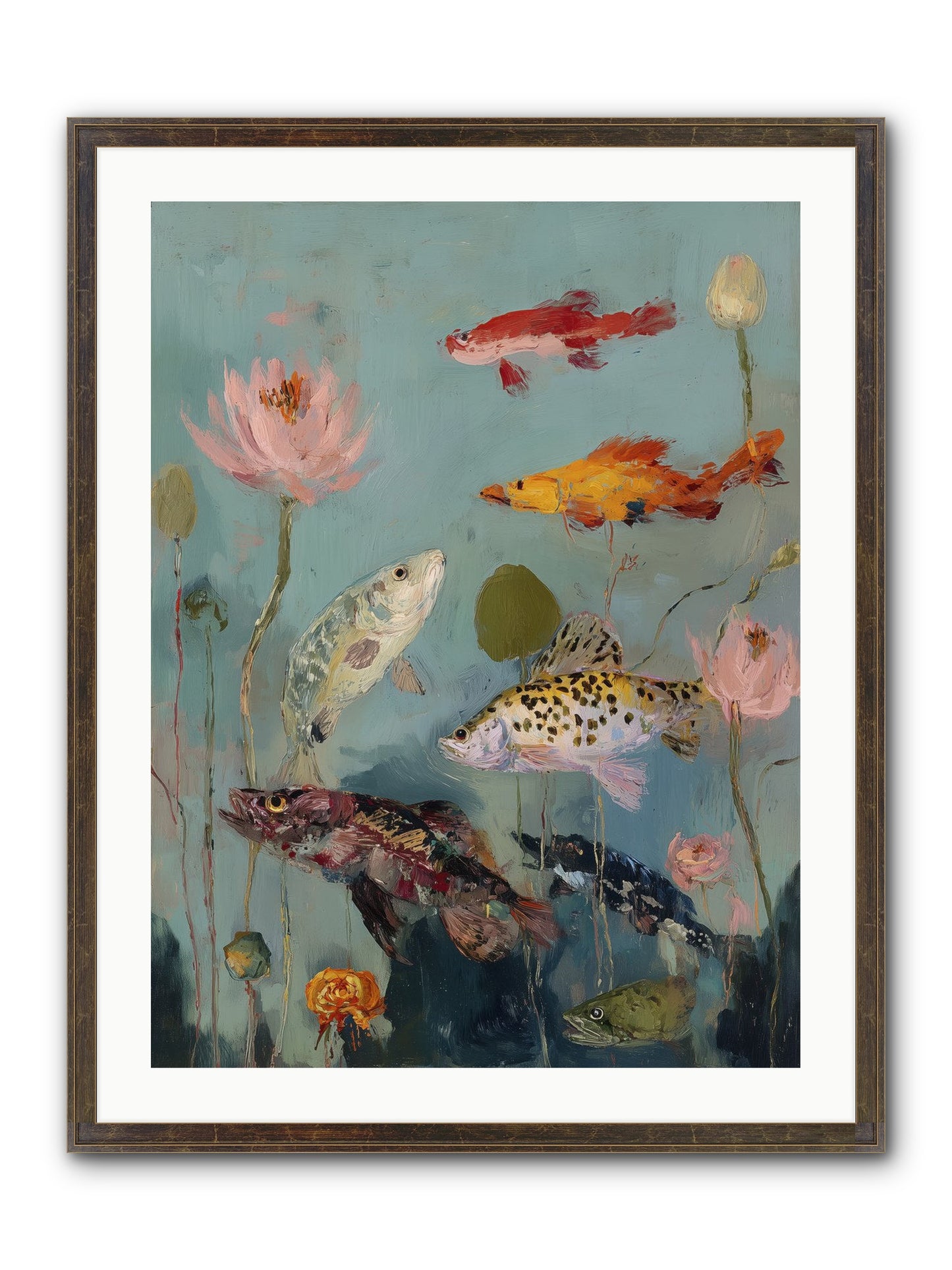 Through Liquid Heaven Framed Print - Slimwoods Black/Gold 24x32