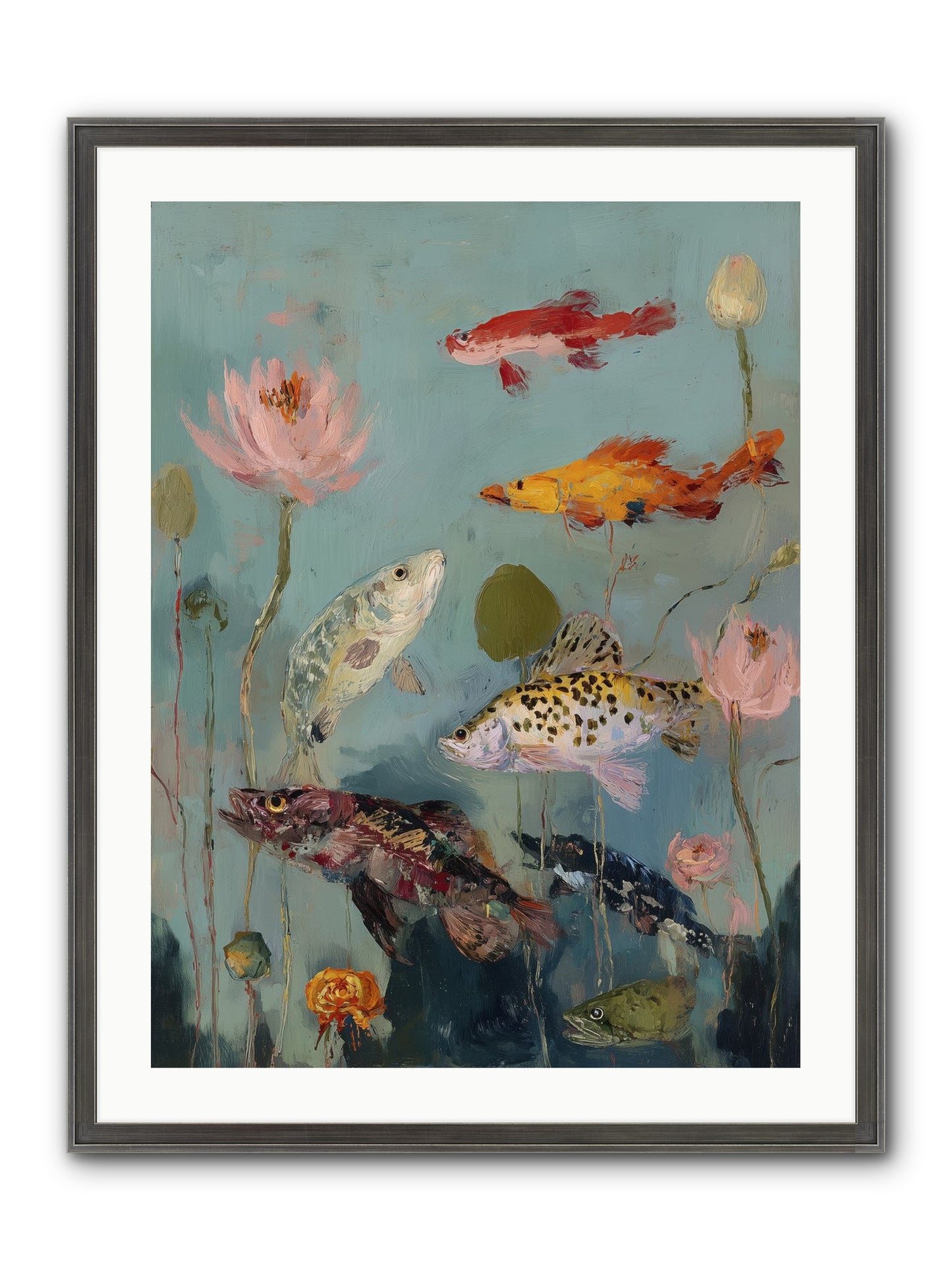 Through Liquid Heaven Framed Print - Slimwoods Black/Silver 24x32