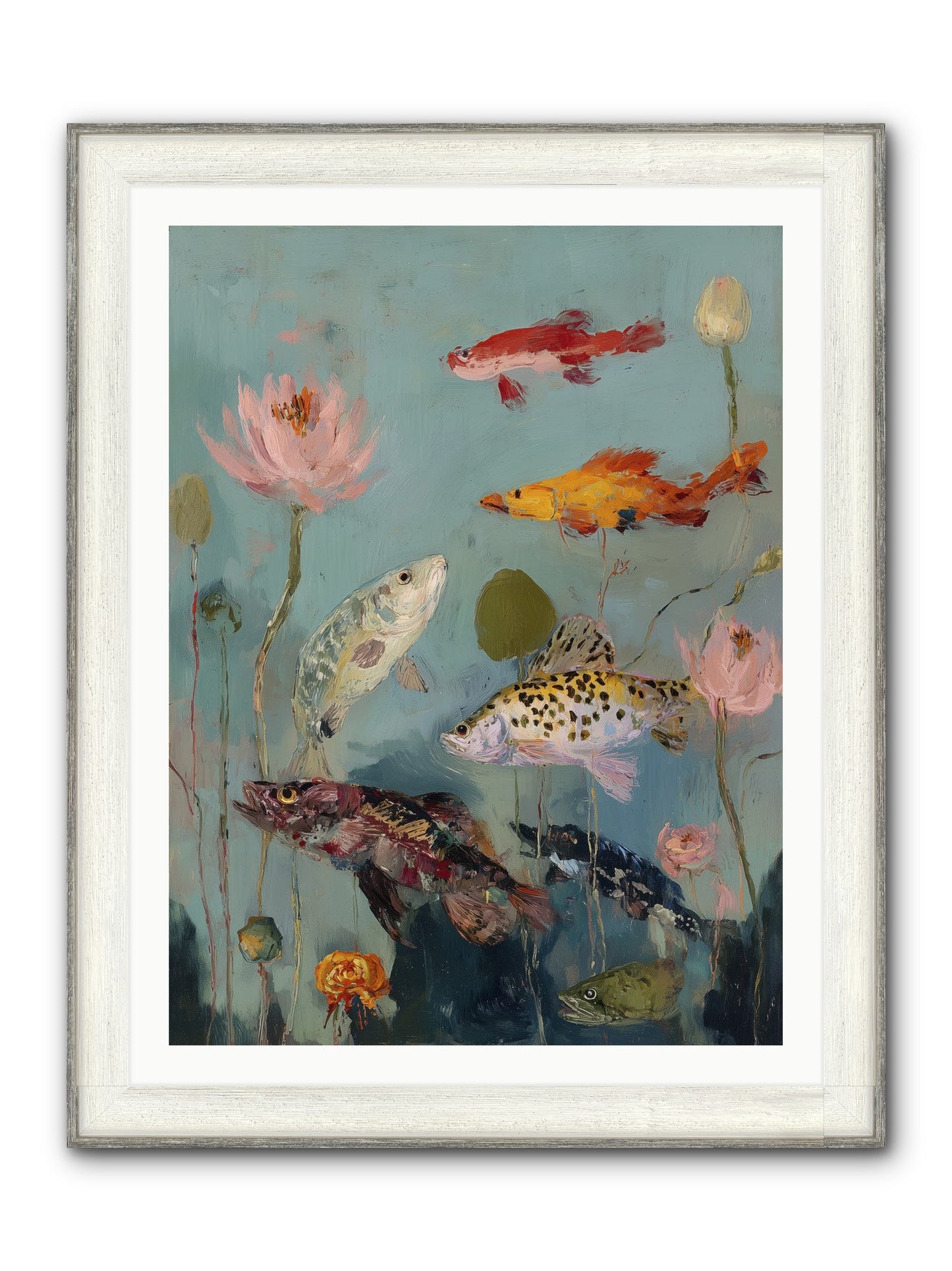 Through Liquid Heaven Framed Print - Driftwood White 30x40