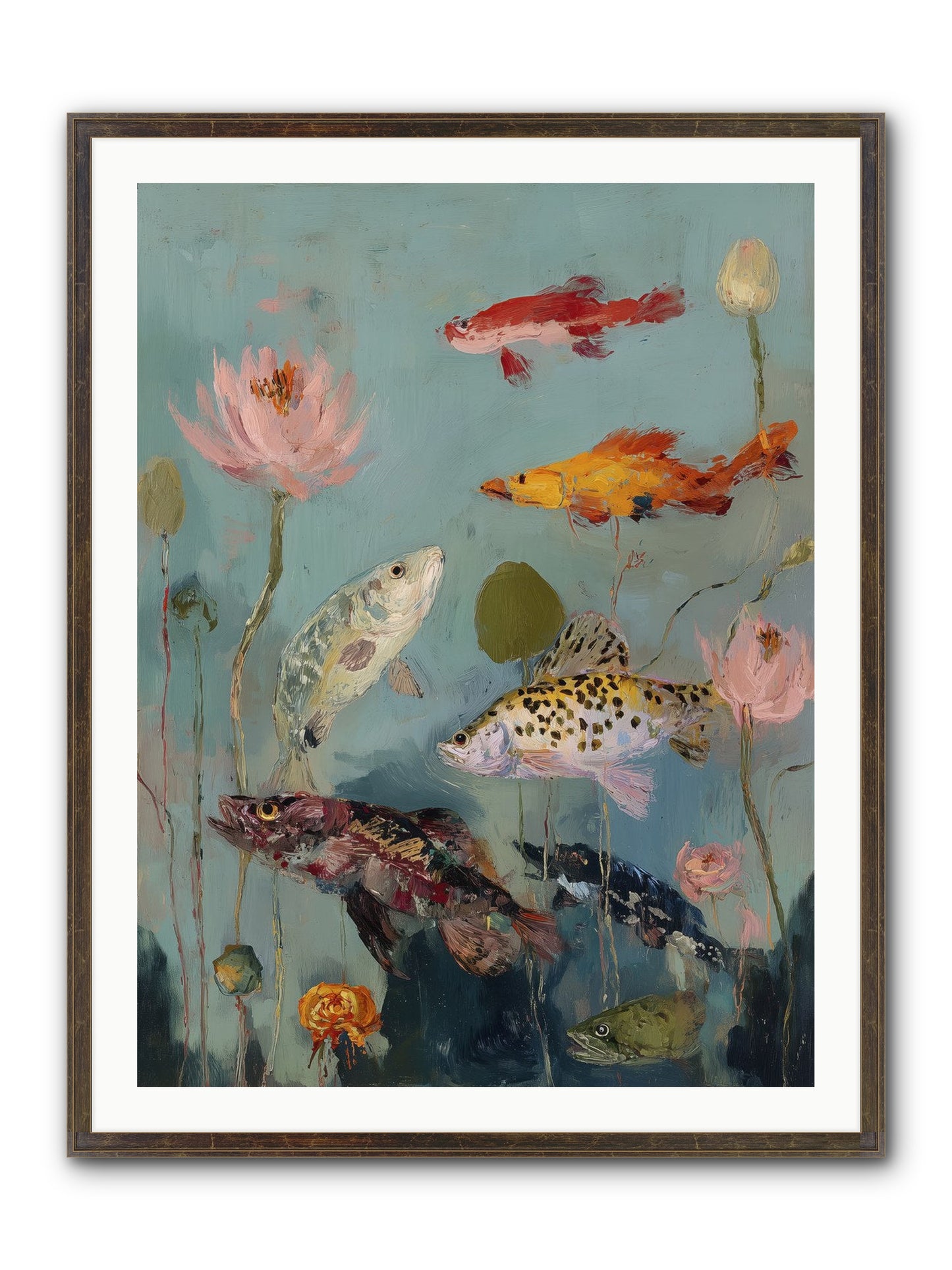 Through Liquid Heaven Framed Print - Slimwoods Black/Gold 30x40