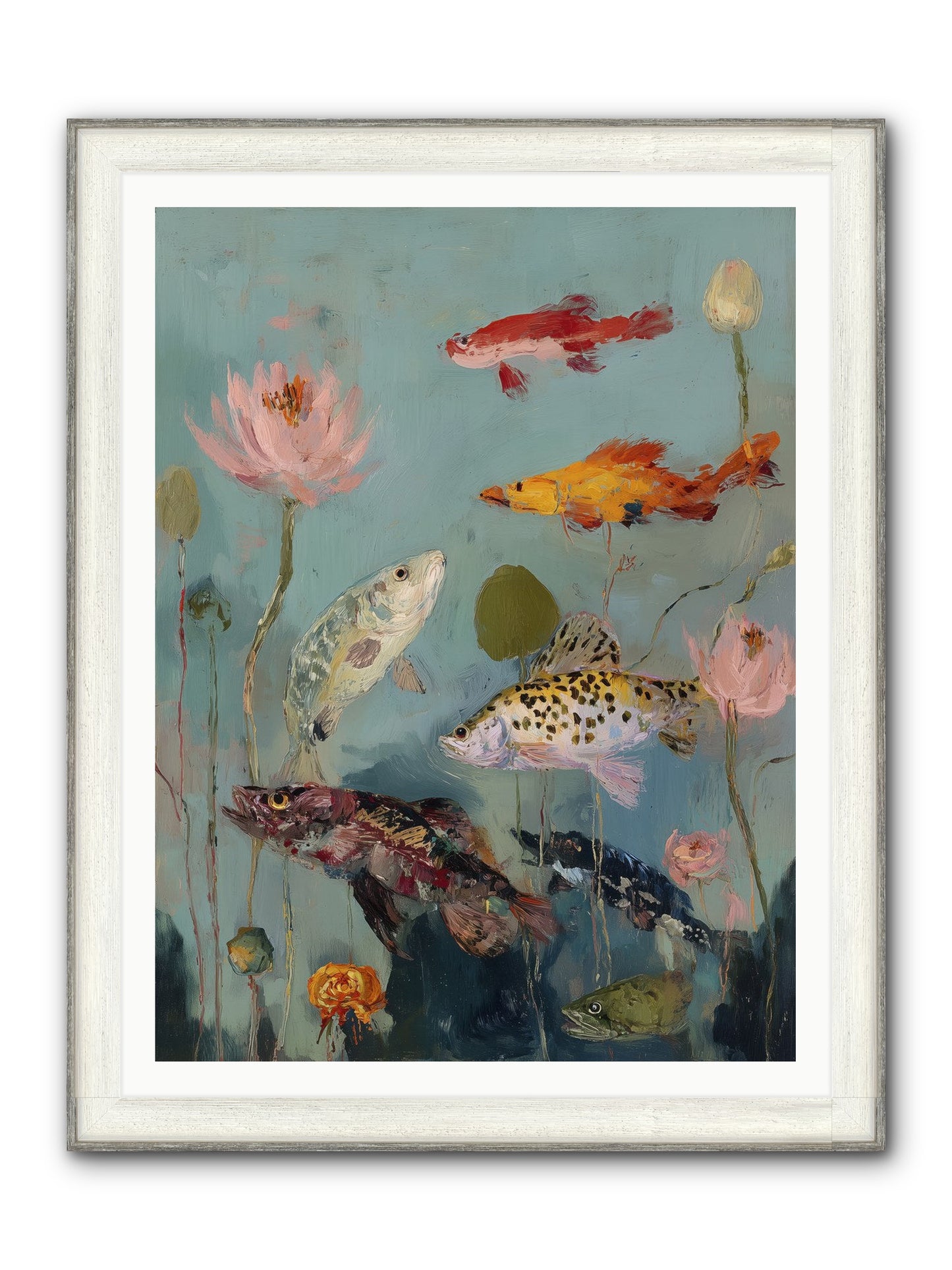 Through Liquid Heaven Framed Print - Driftwood White 36x48