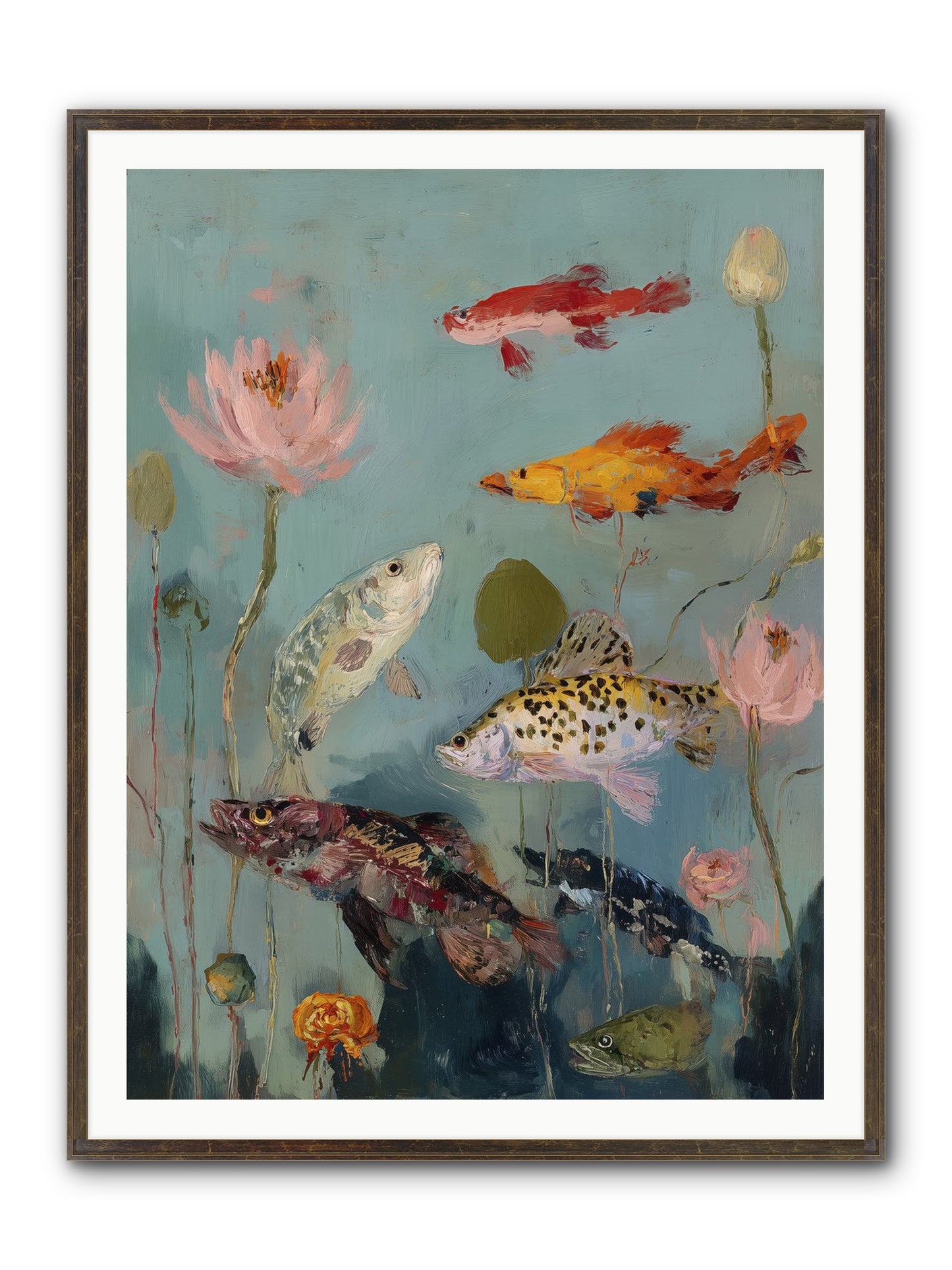 Through Liquid Heaven Framed Print - Slimwoods Black/Gold 36x48