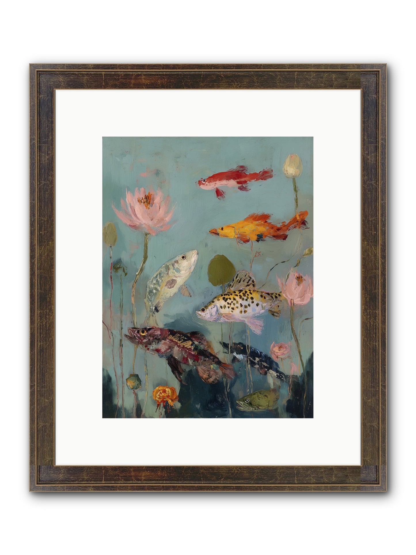 Through Liquid Heaven Framed Print - Slimwoods Black/Gold 9x12
