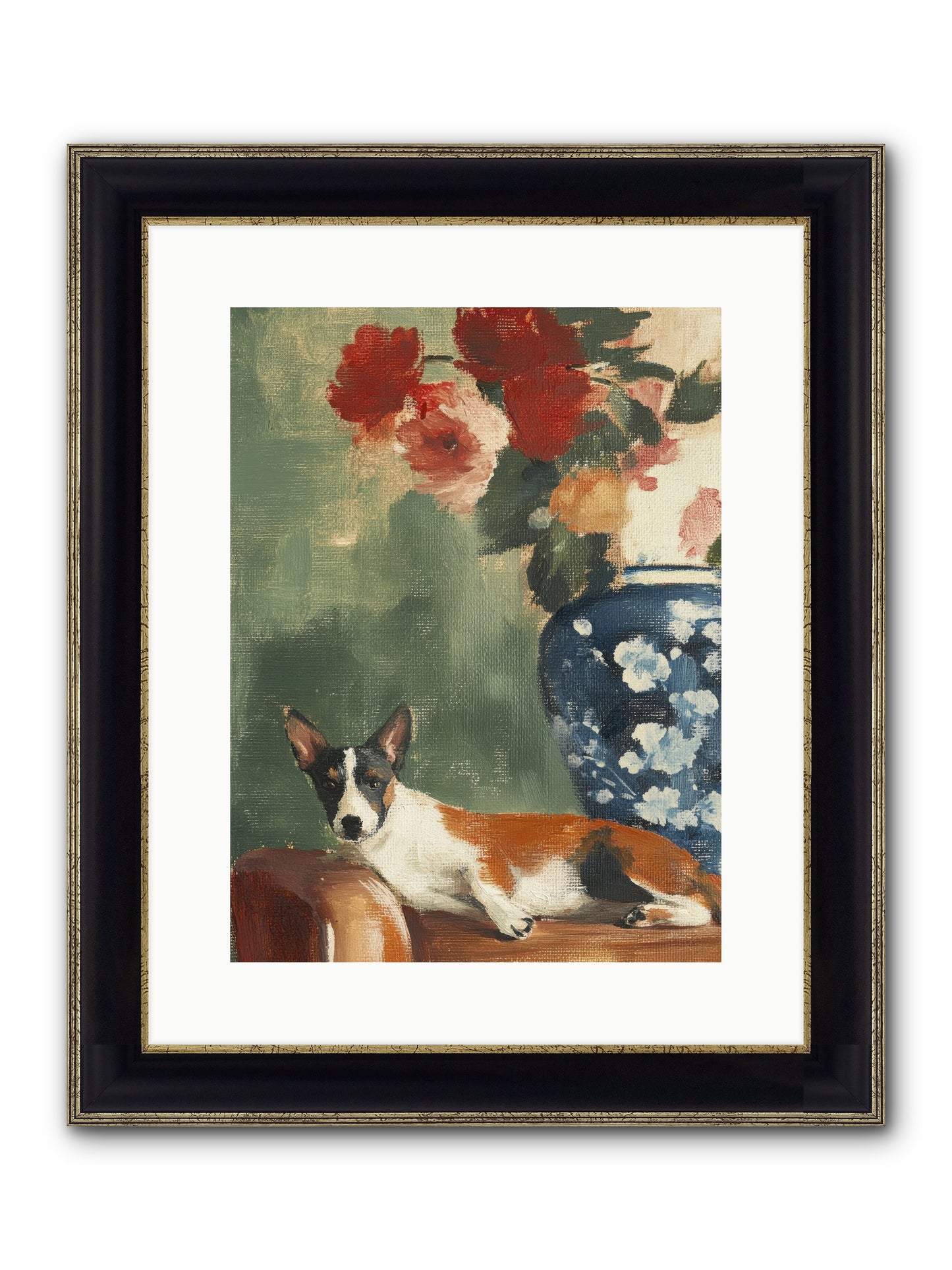 Through The Jasmine Gate Framed Print - Black & Gold 12x16