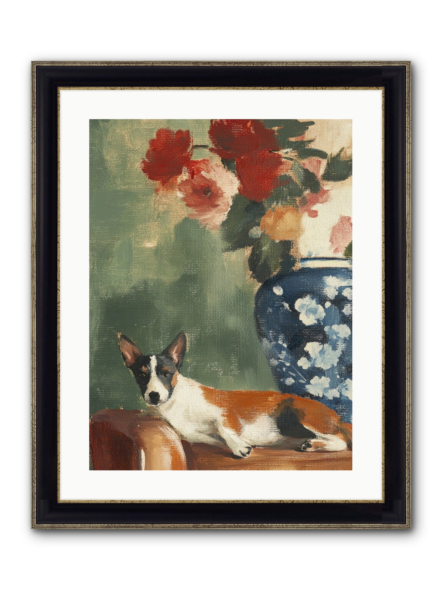 Through The Jasmine Gate Framed Print - Black & Gold 18x24