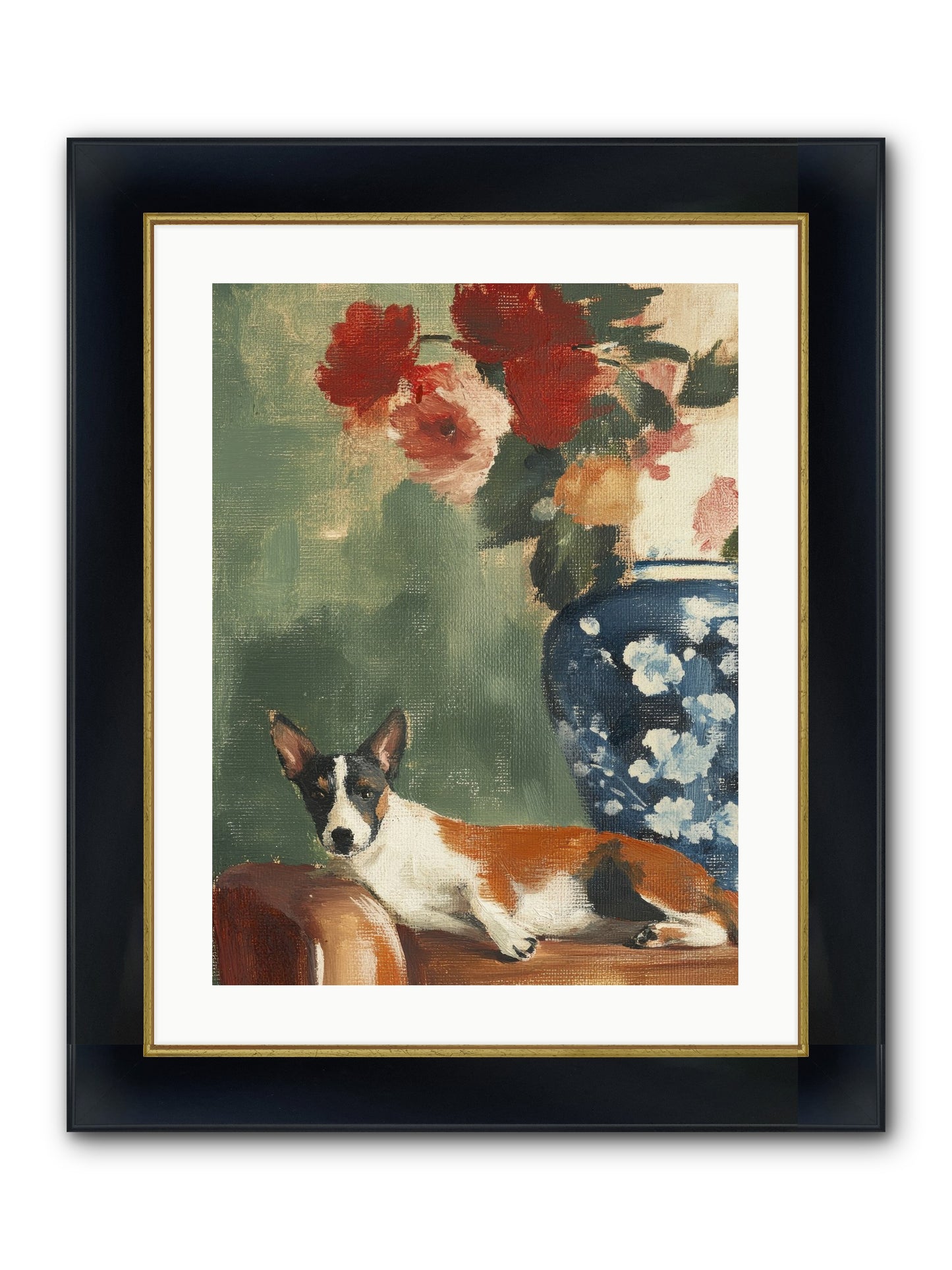 Through The Jasmine Gate Framed Print - Wide Black w/Gold 18x24