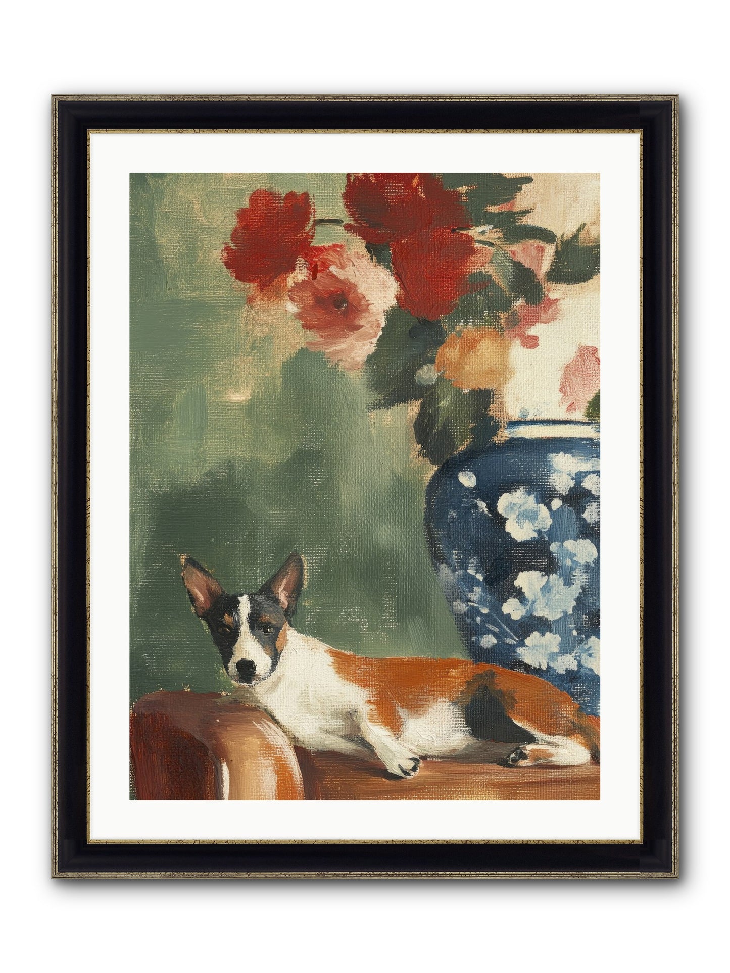 Through The Jasmine Gate Framed Print - Black & Gold 24x32