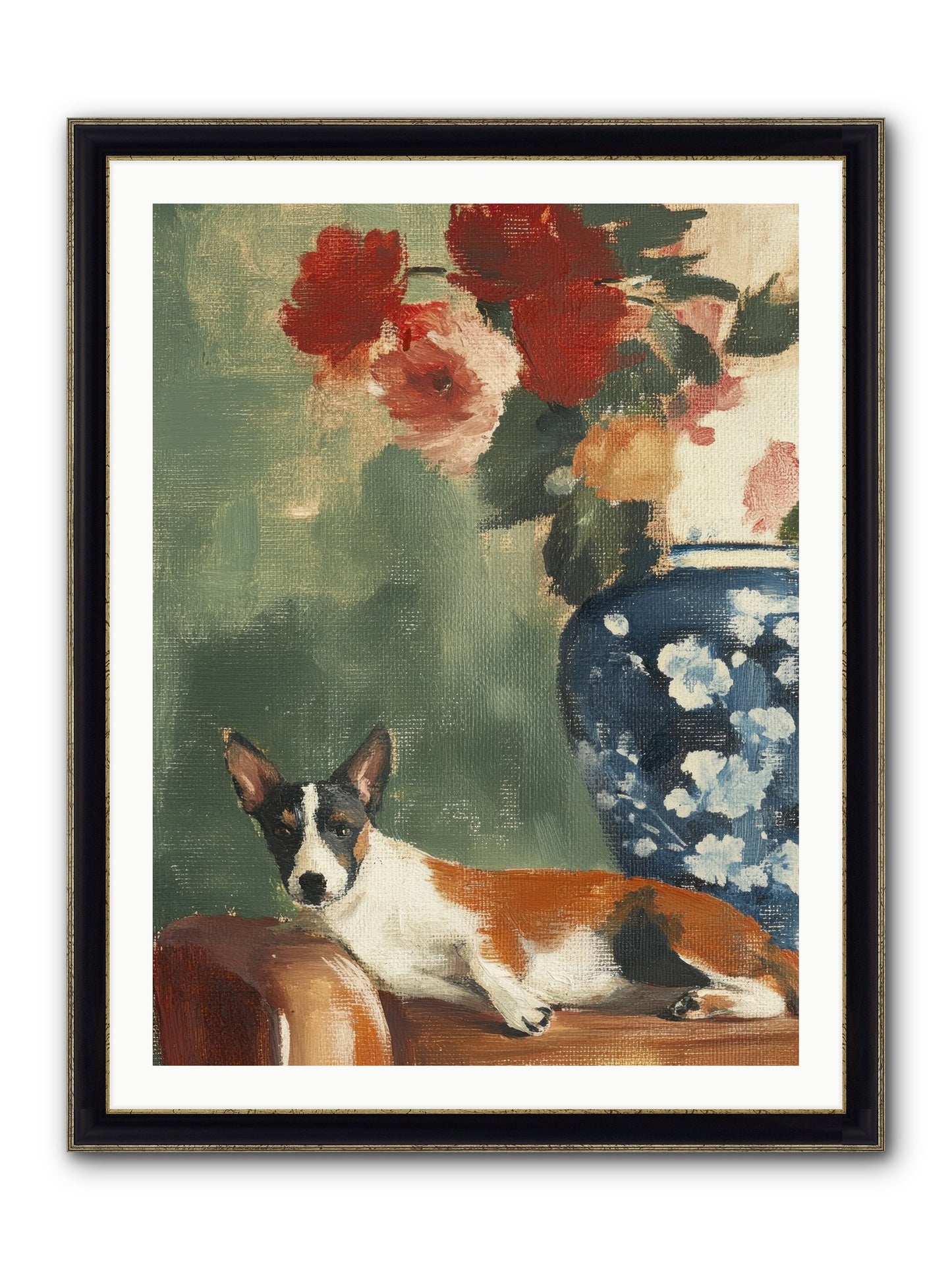Through The Jasmine Gate Framed Print - Black & Gold 30x40