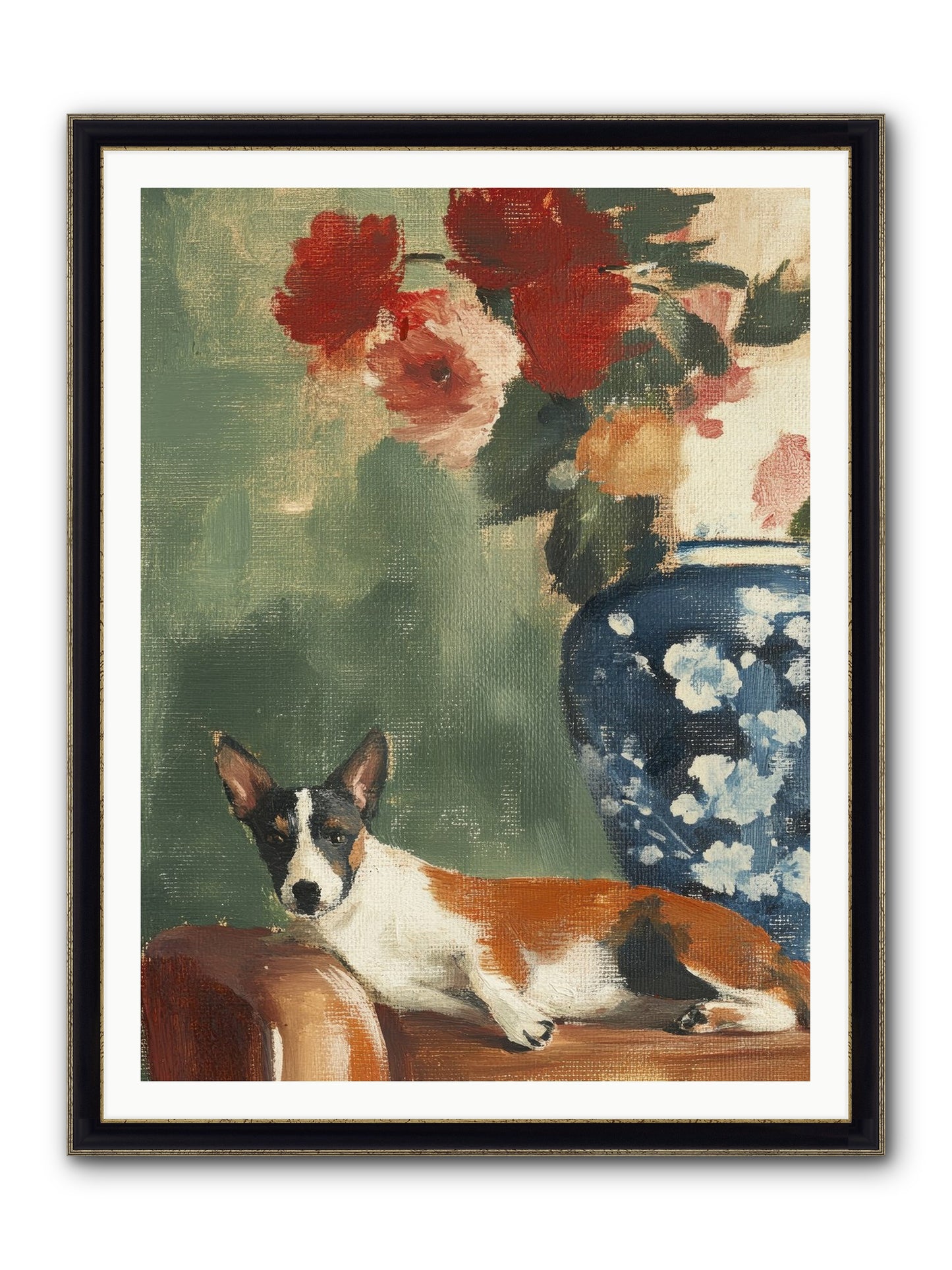 Through The Jasmine Gate Framed Print - Black & Gold 36x48