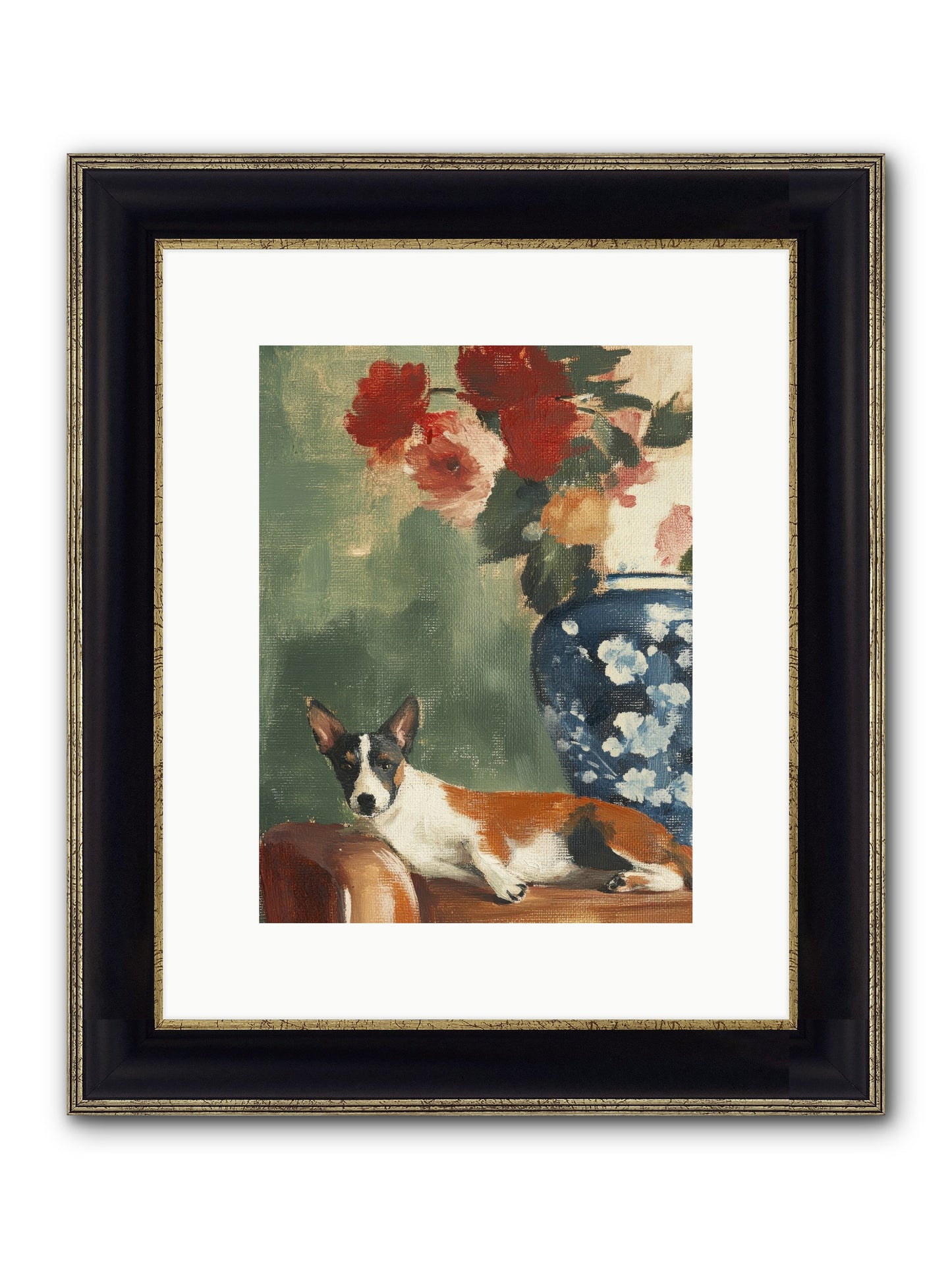 Through The Jasmine Gate Framed Print - Black & Gold 9x12