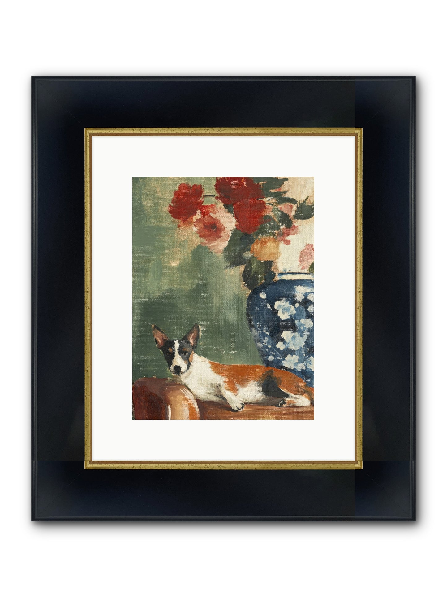Through The Jasmine Gate Framed Print - Wide Black w/Gold 9x12