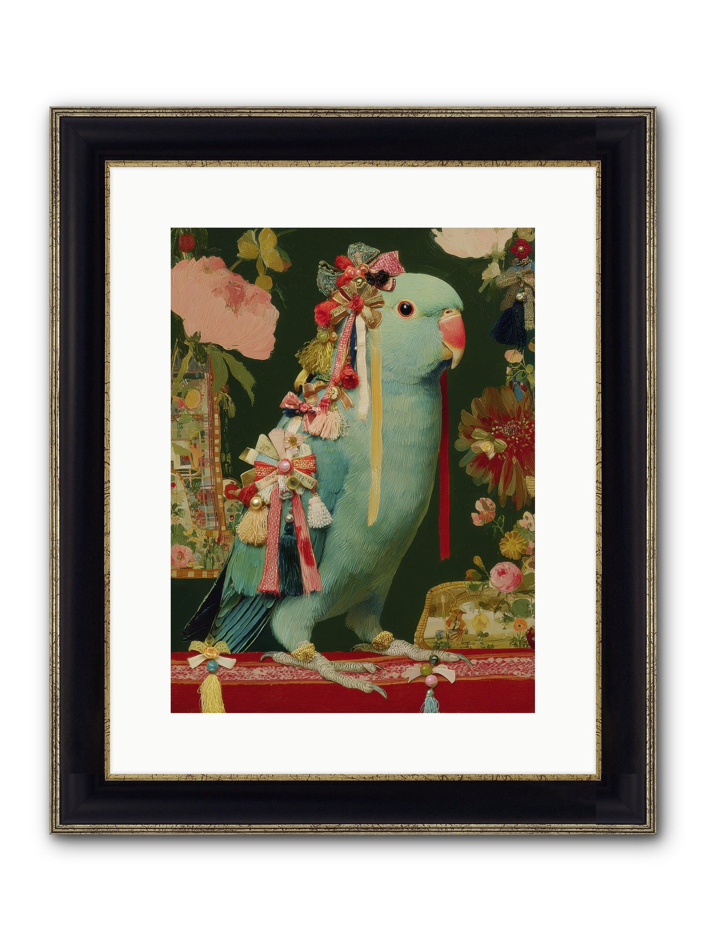Through The Orchard No.1 Framed Print - Black & Gold 12x16