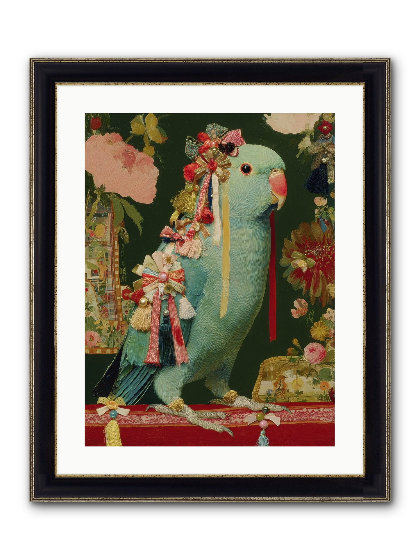 Through The Orchard No.1 Framed Print - Black & Gold 18x24