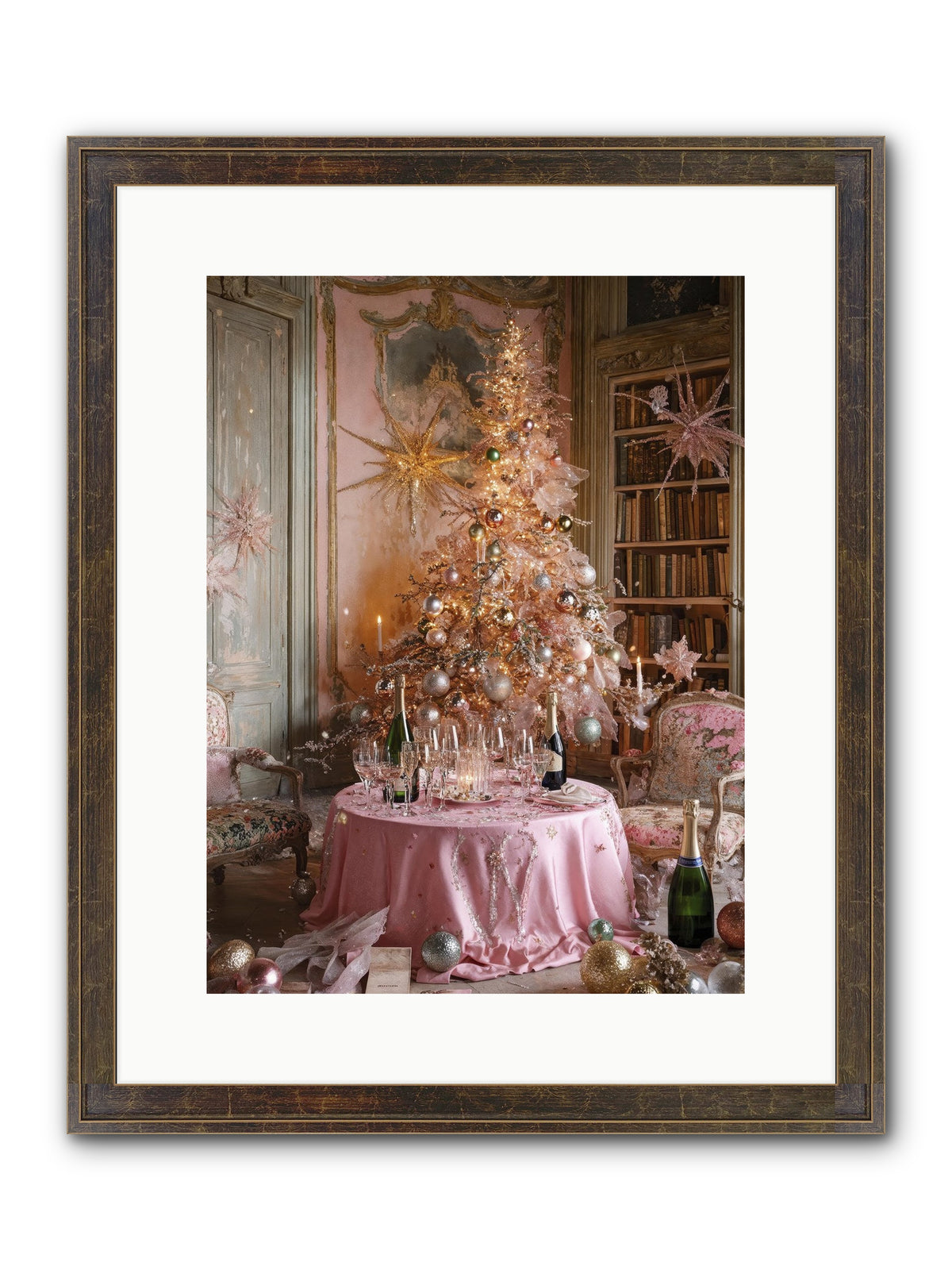 Through The Snowglobe Framed Print - Slimwoods Black/Gold 12x16