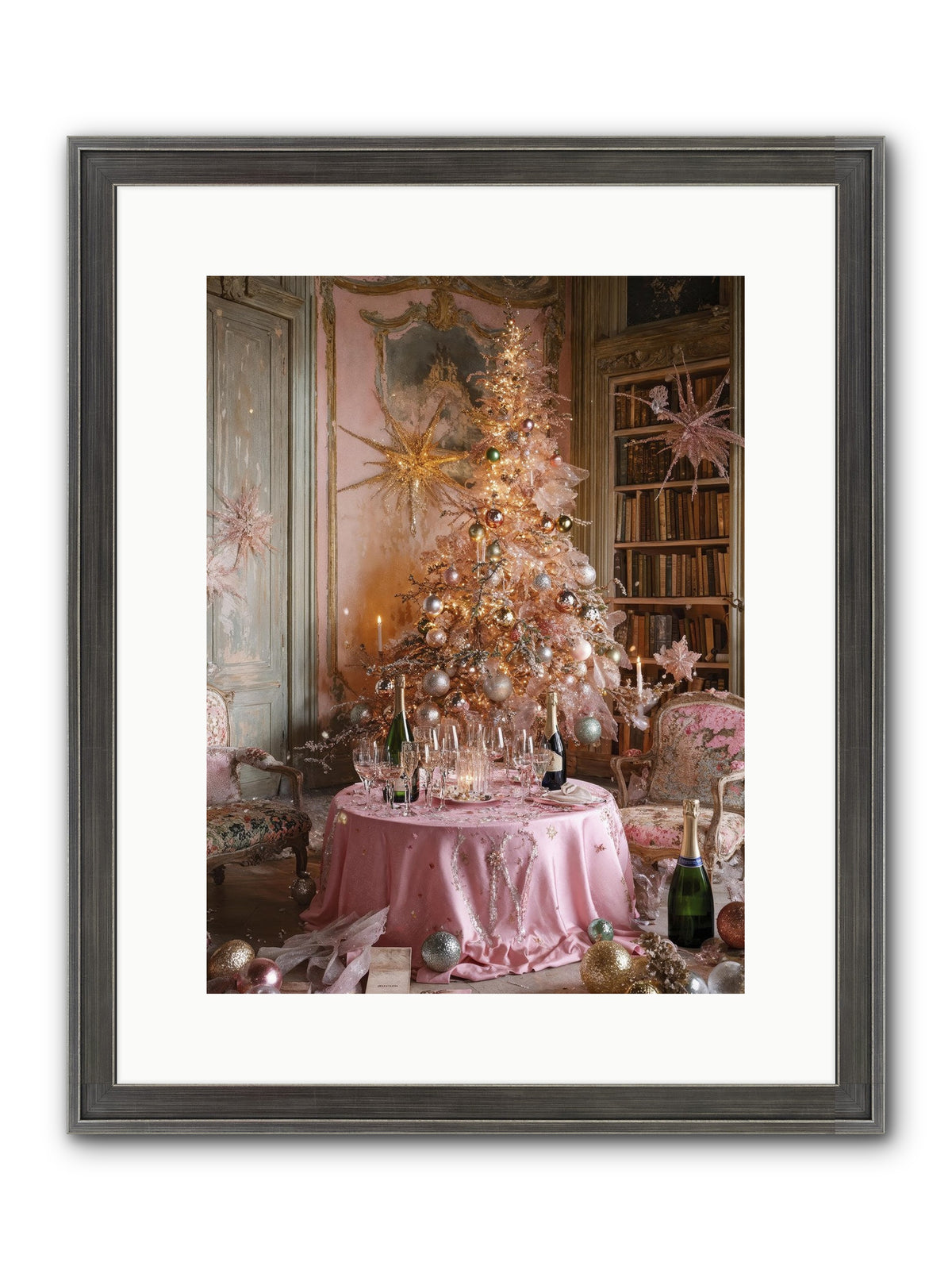 Through The Snowglobe Framed Print - Slimwoods Black/Silver 12x16